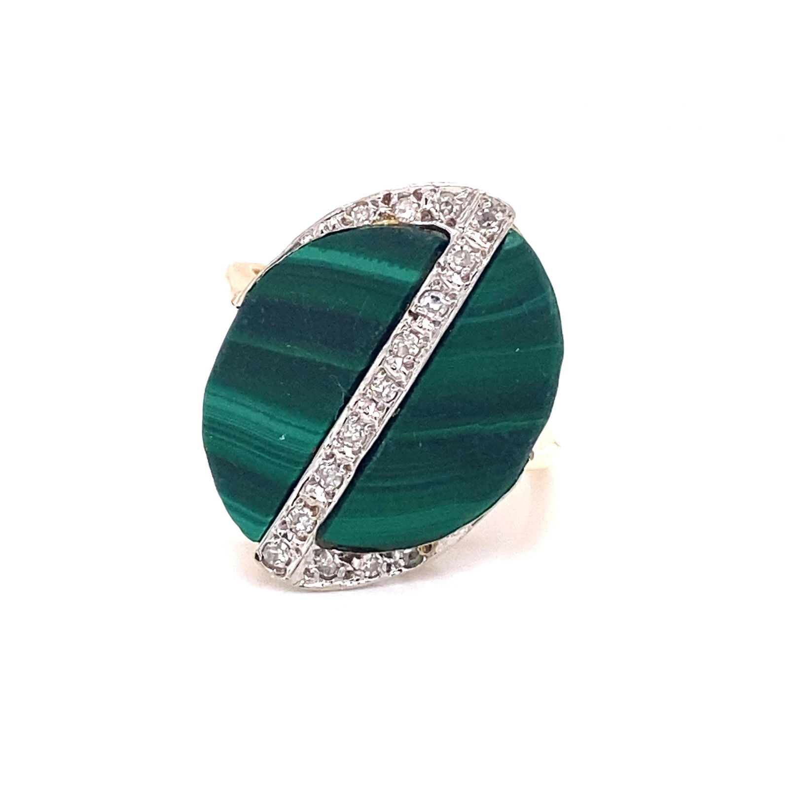 14k Avant Garde Diamond Malachite Ring (1 of 2)