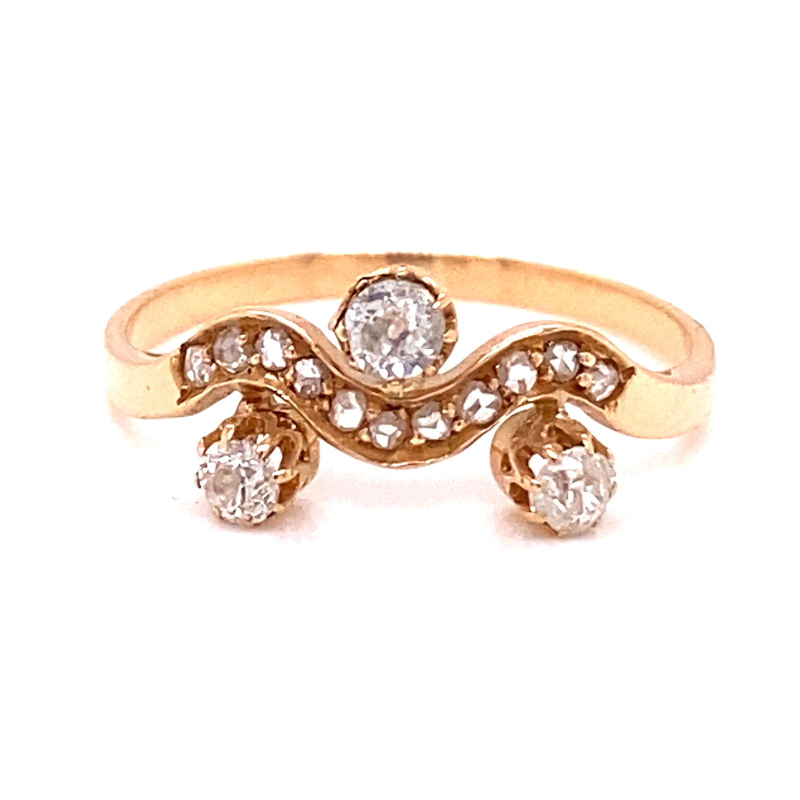 18k 1920's Rose cut & Old Mine Diamond Dainty Ring (1 of 1)