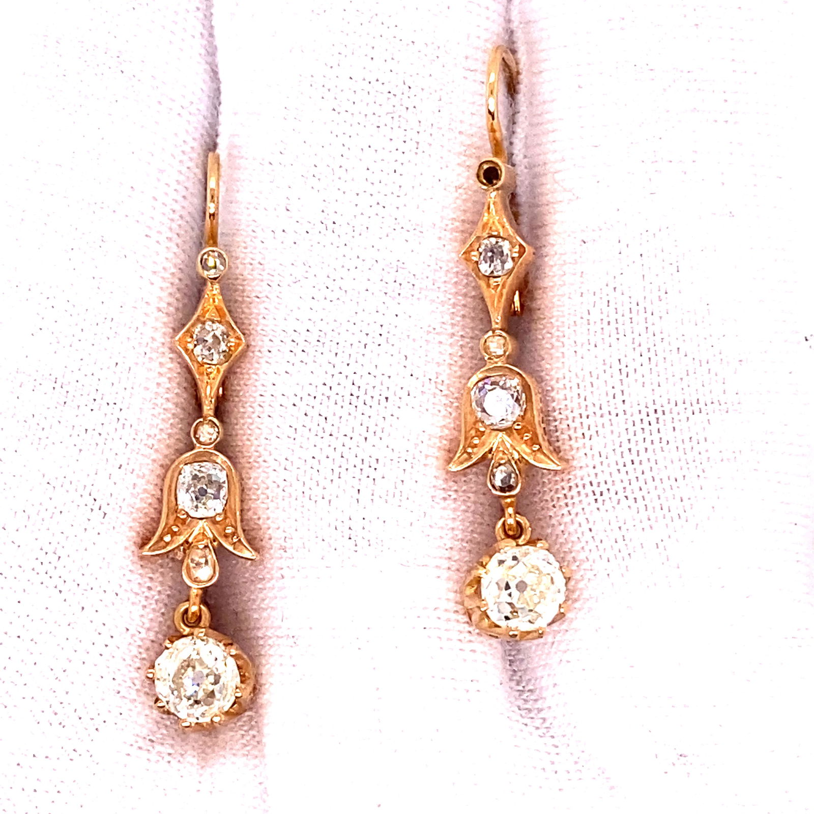 18k 1920’s Diamond Drop Earrings (1 of 1)