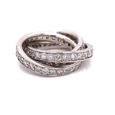 18K Three Diamond Band Ring (1 of 2)