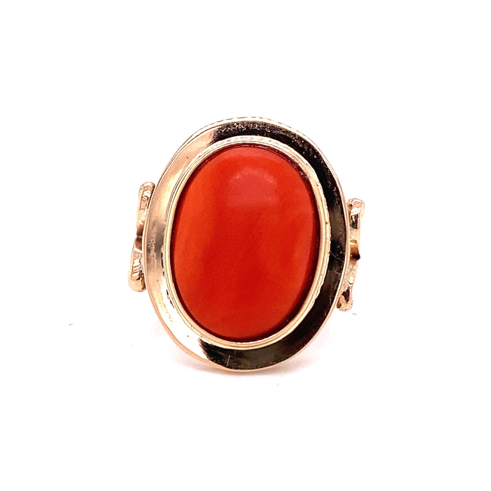 18k Retro Coral Ring (1 of 2)