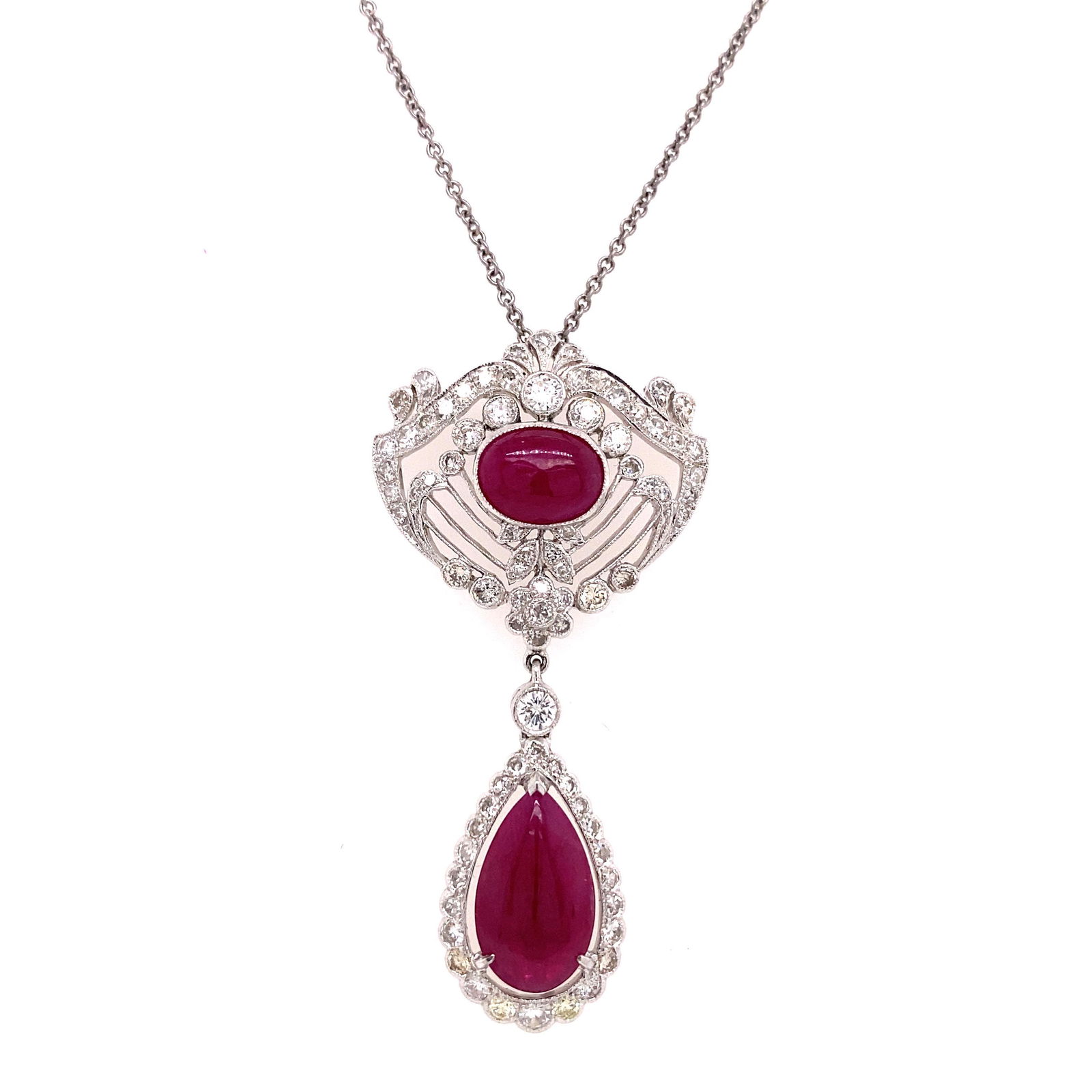 18k Diamond Ruby Pendant (1 of 2)