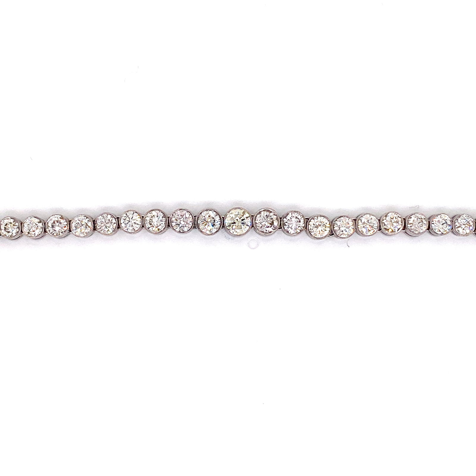 Art Deco Platinum Diamond Tennis Necklace (1 of 2)