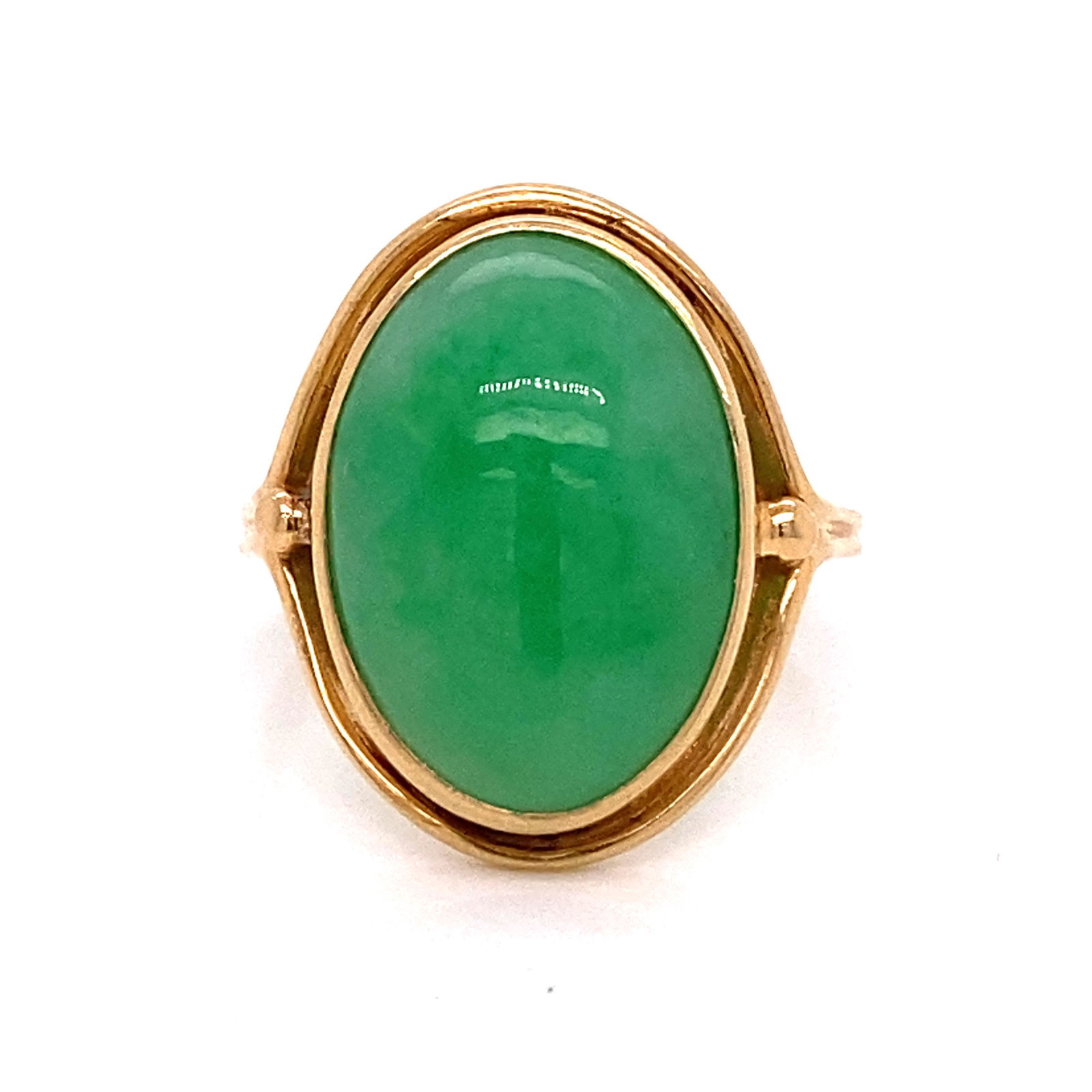 14k Art Nouveau Jade Jadeite Ring (1 of 4)