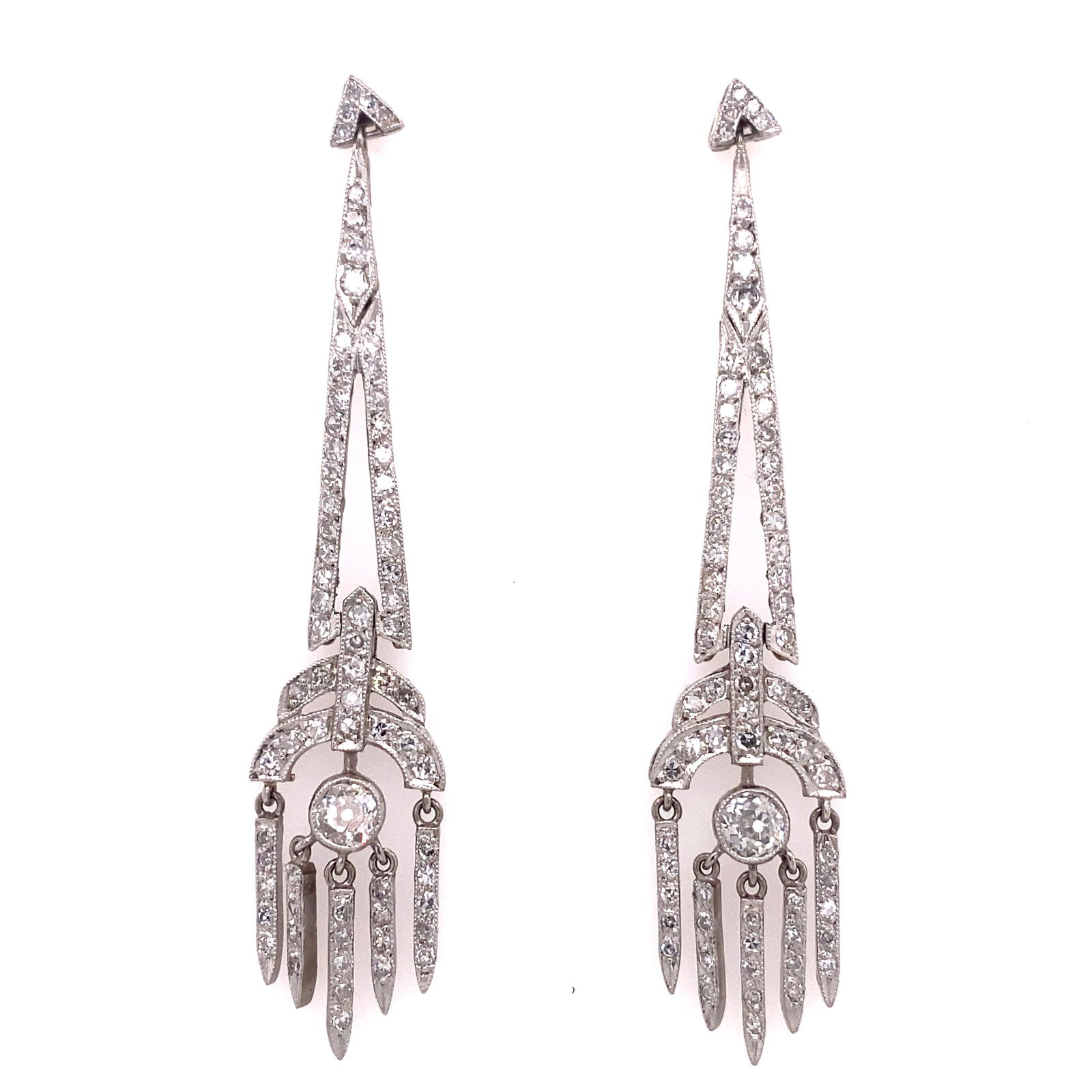 Platinum Diamond Chandeleir Dangling Earring (1 of 1)