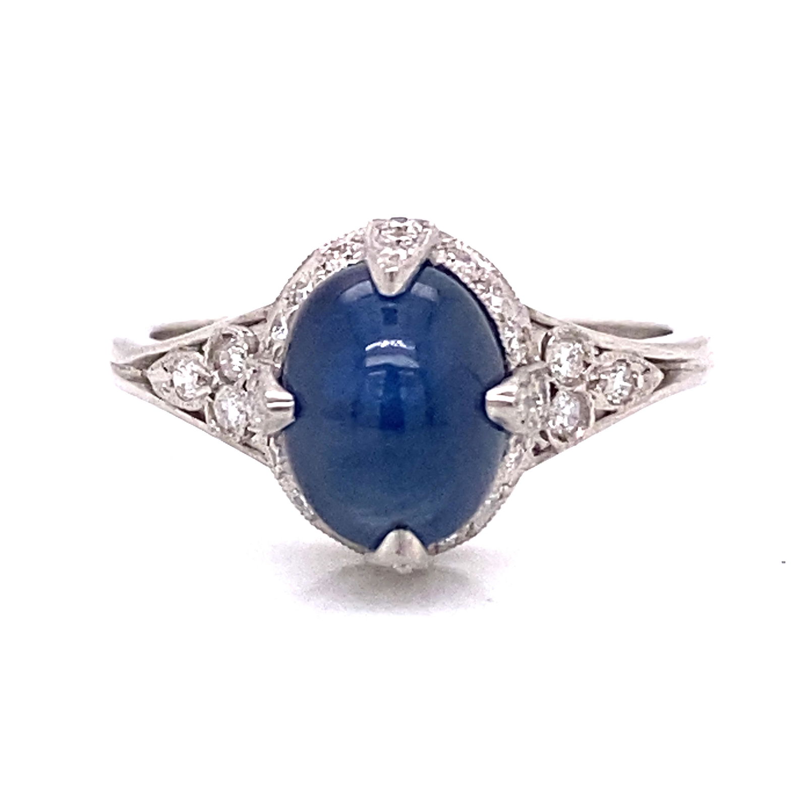 Platinum Sapphire Diamond Ring  (1 of 4)
