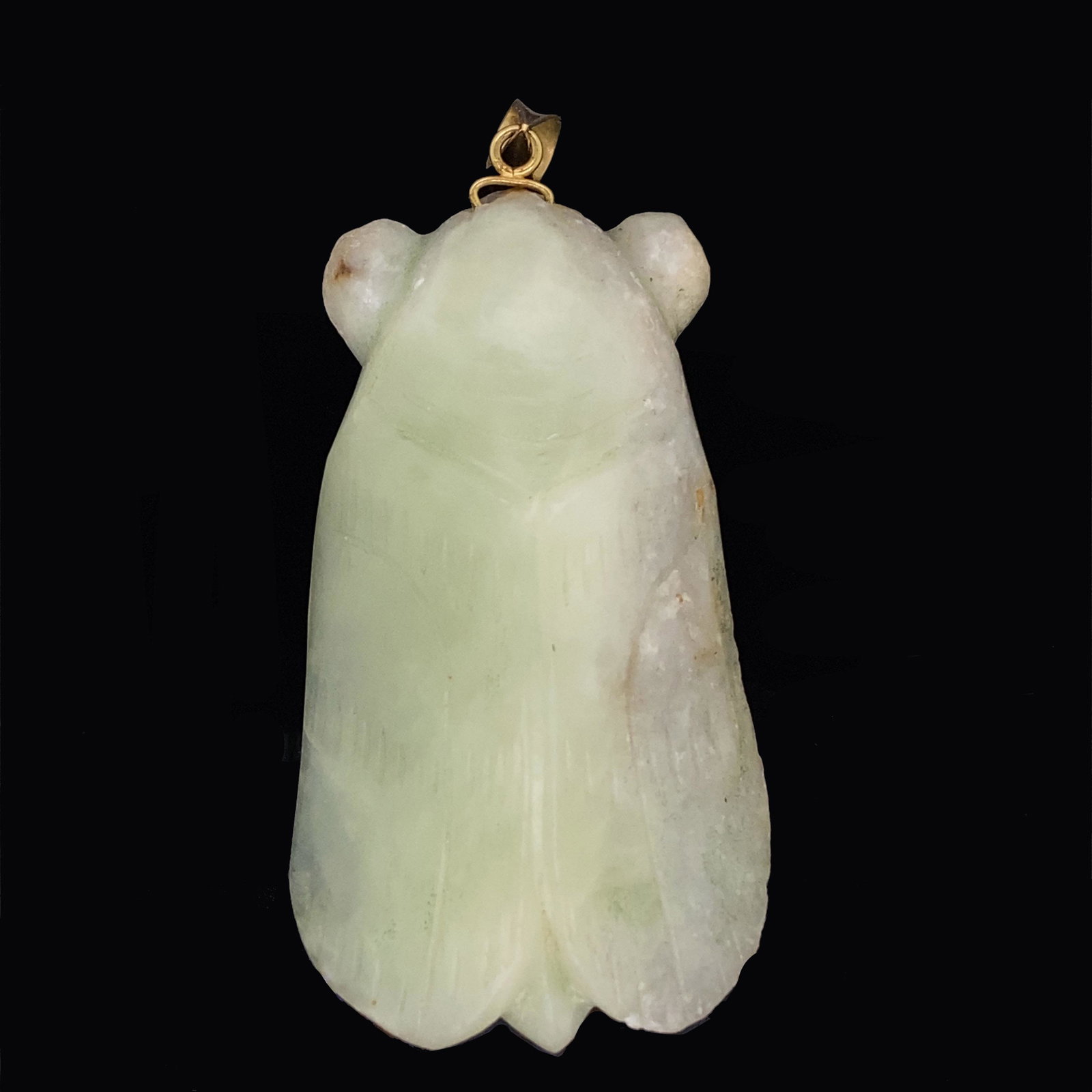 Carved Jade Jadeite Cicada Bug Pendant (1 of 3)