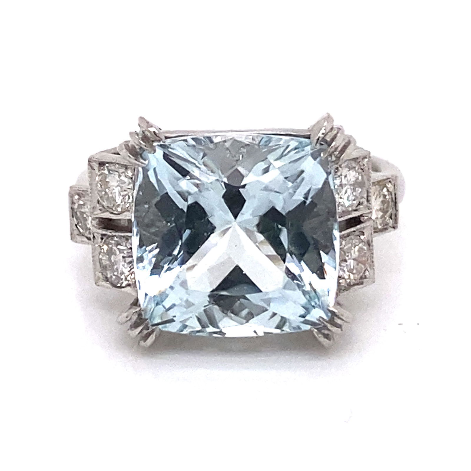 Platinum Aqua Diamond Ring (1 of 4)