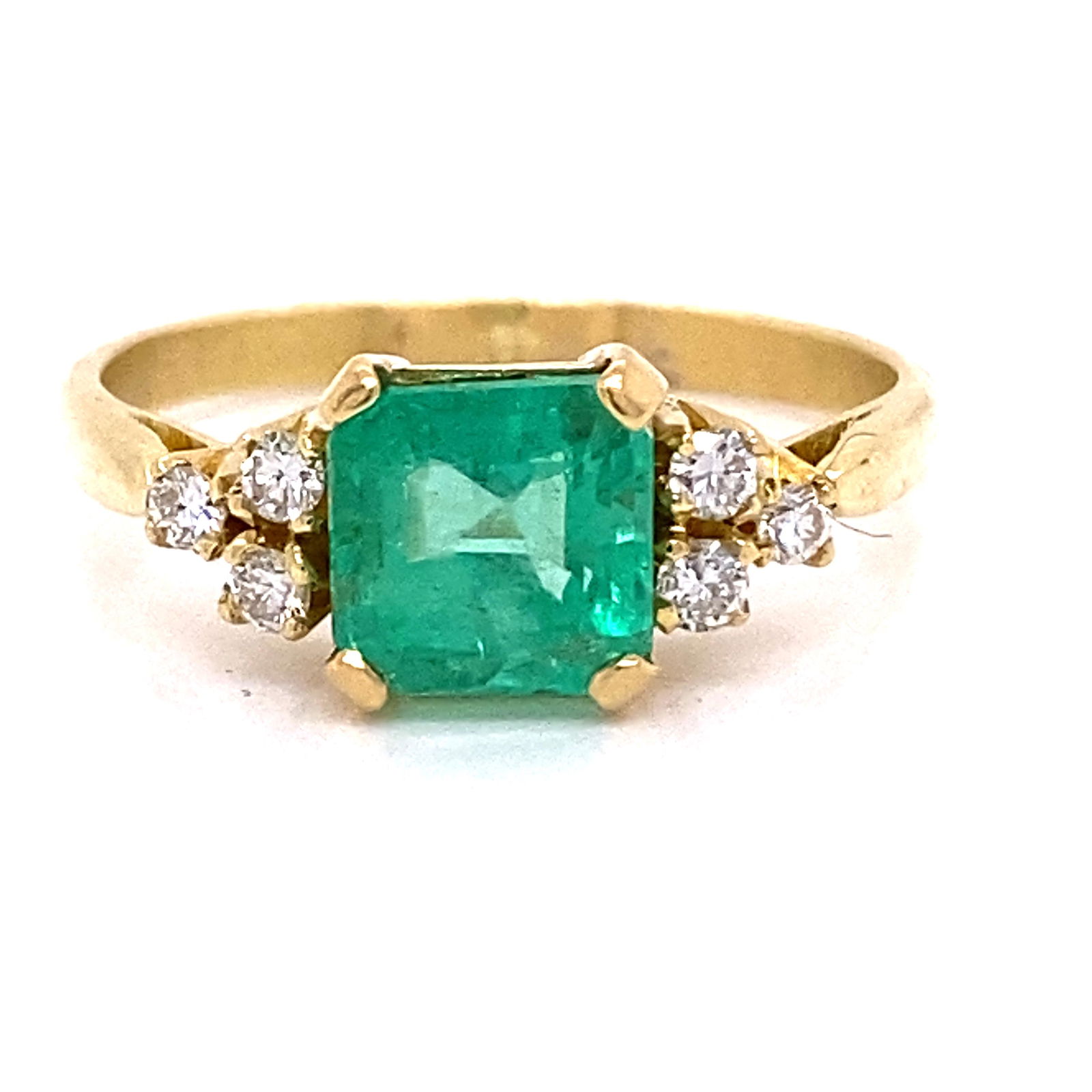 18k Colombian Emerald Diamond Engagement Ring (1 of 3)