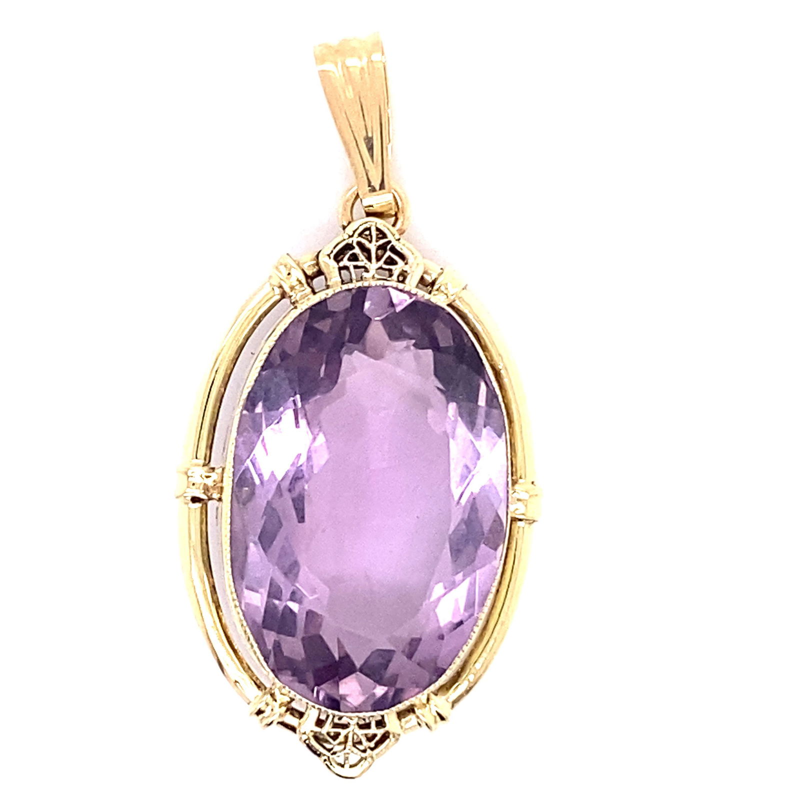 Victorian 14k Amethyst Pendant (1 of 1)