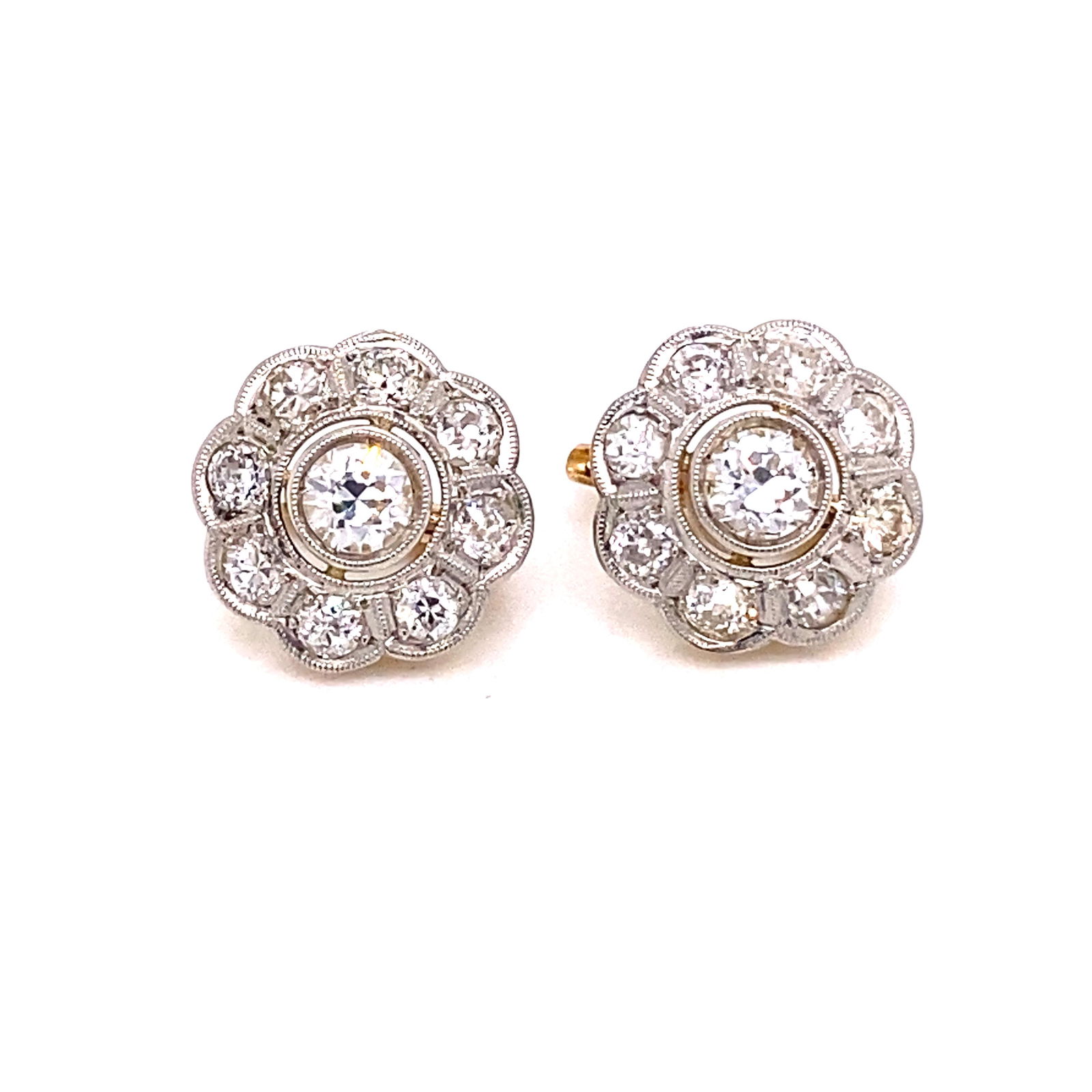 Edwardian 18k Diamond Rosetta Earrings (1 of 2)