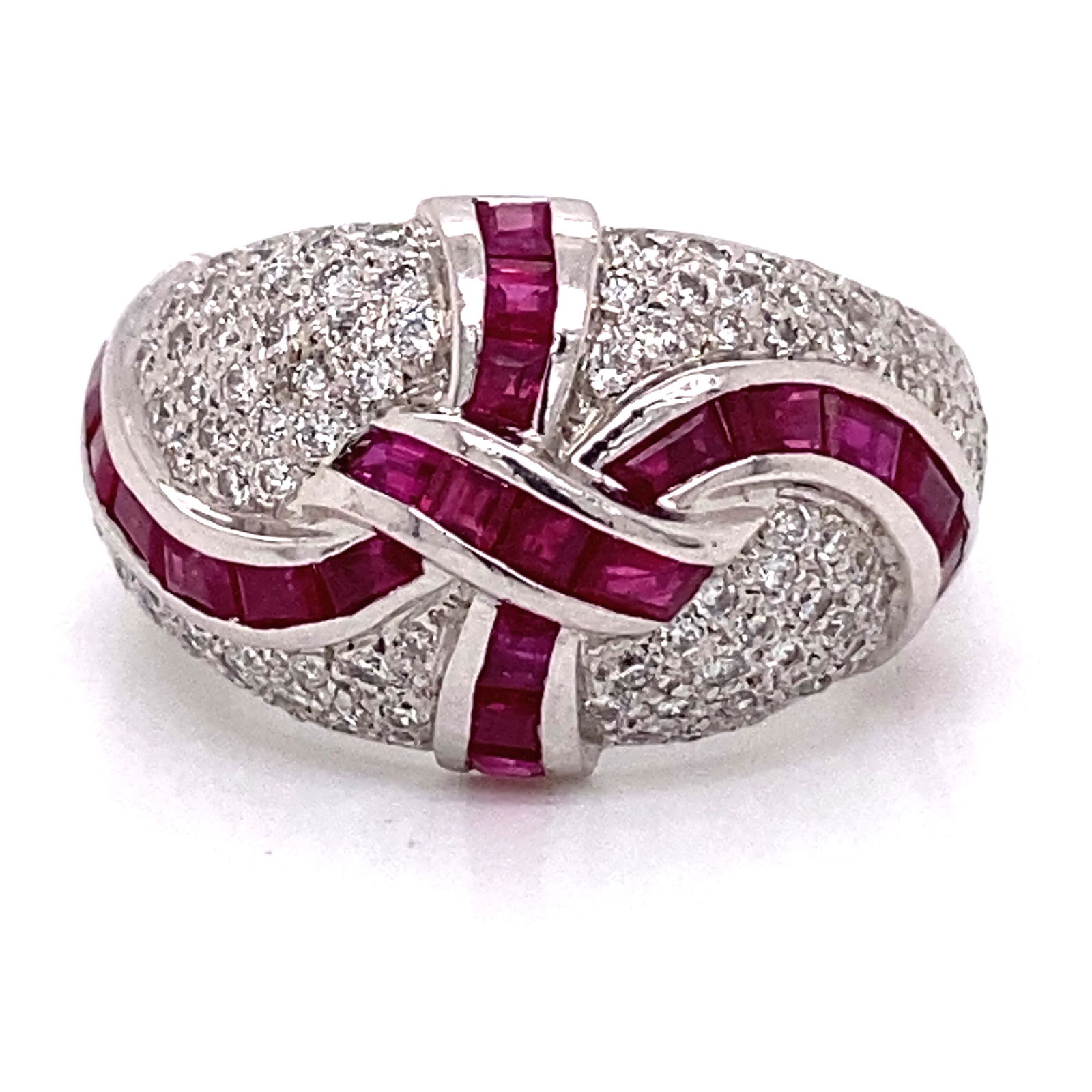 18k Diamond Ruby Crossover Ring (1 of 2)