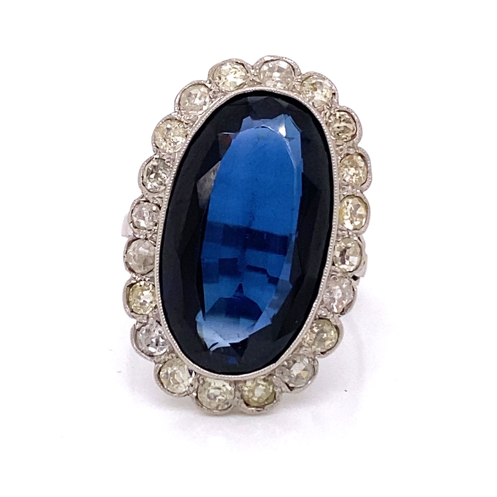 1920â€™s Platinum Diamond Rosetta Ring (1 of 2)