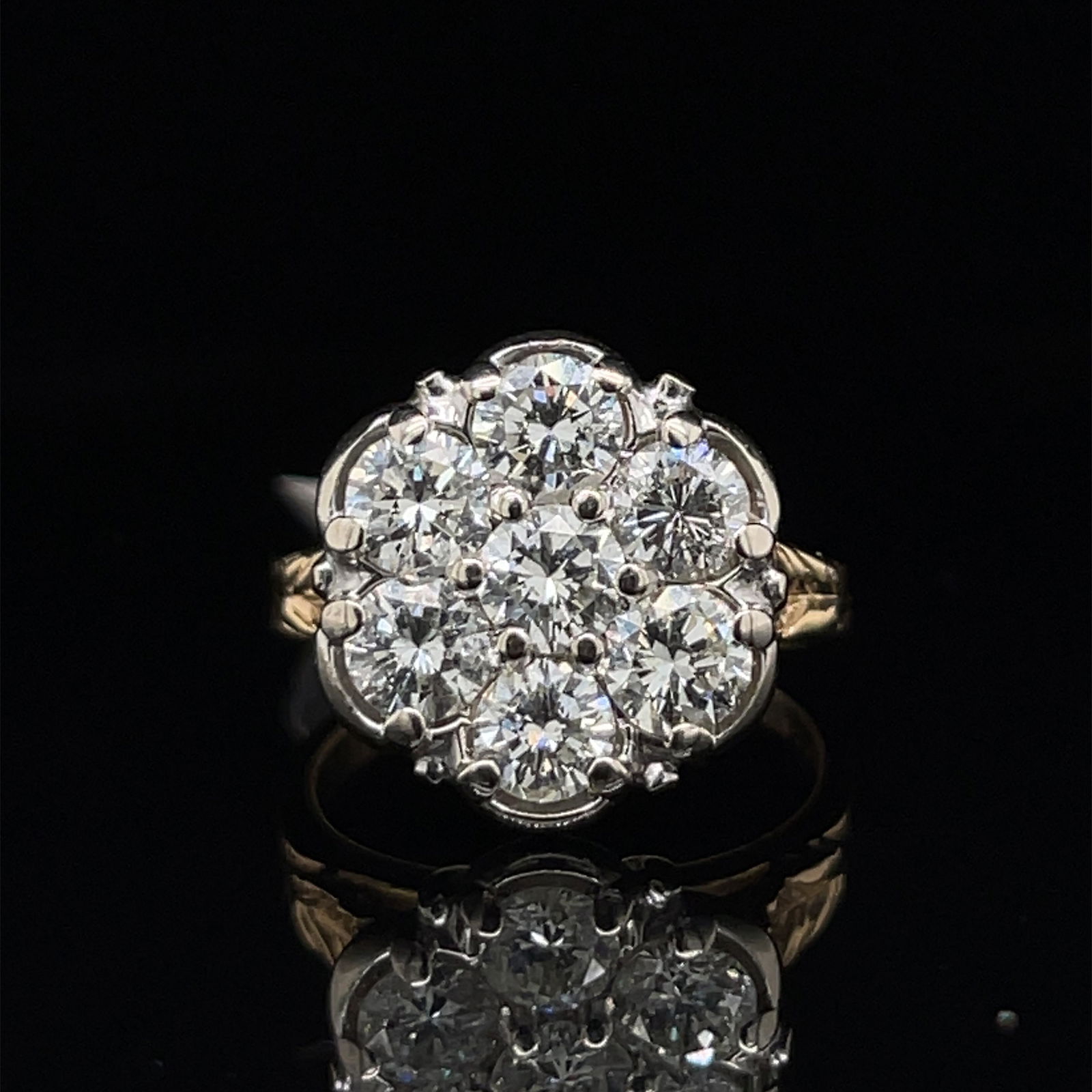 14k Platinum Diamond Rosetta Ring  (1 of 3)
