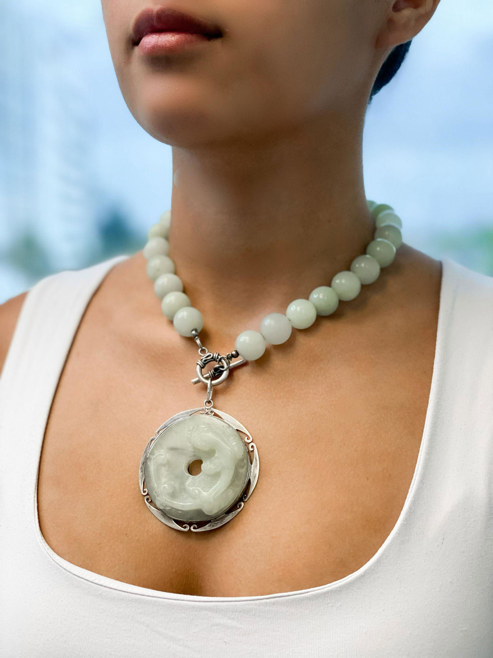 Jade Jadeite Dragon  Pendant (1 of 1)