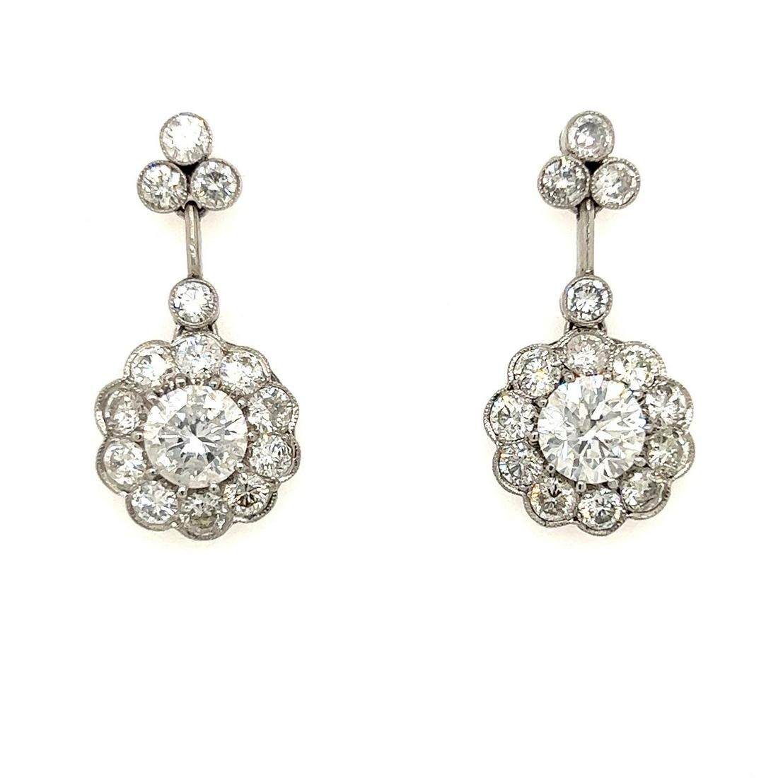 Platinum Diamond Rosetta Earrings (1 of 1)
