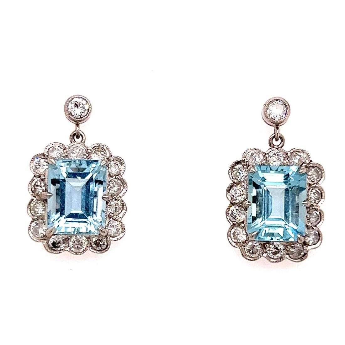 Platinum Aqua Diamond Earrings  (1 of 1)