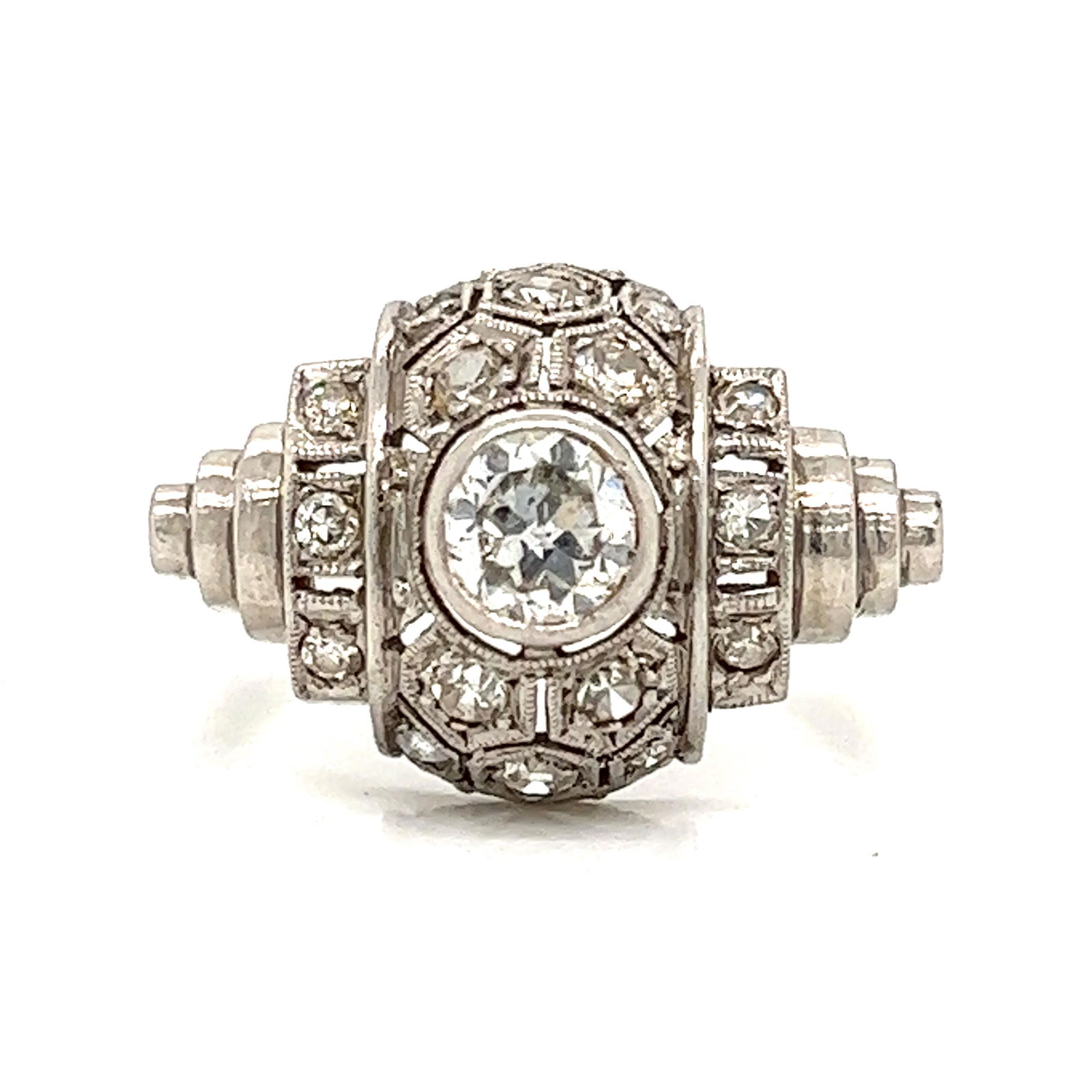 Art Deco Platinum Diamond Engagement Ring (1 of 2)