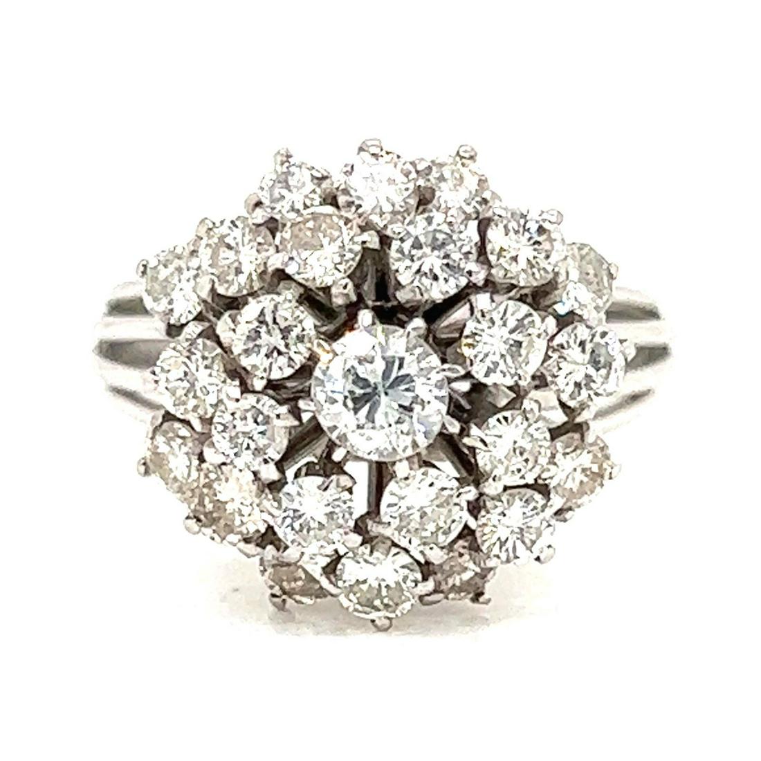 BE MINE Platinum Diamond Cluster Ring  (1 of 2)