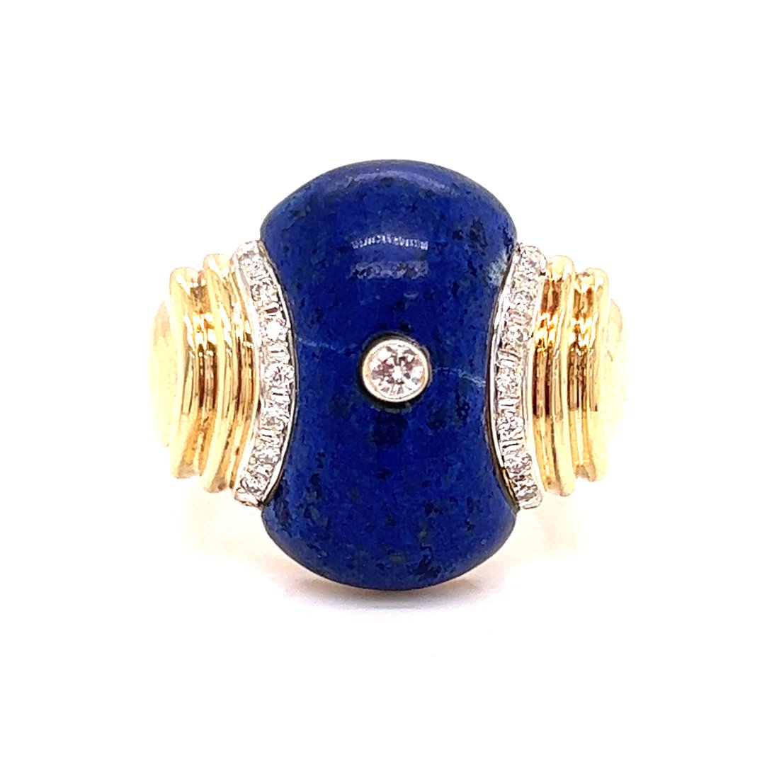 18k Diamond Lapislazuli Retro Ring (1 of 3)