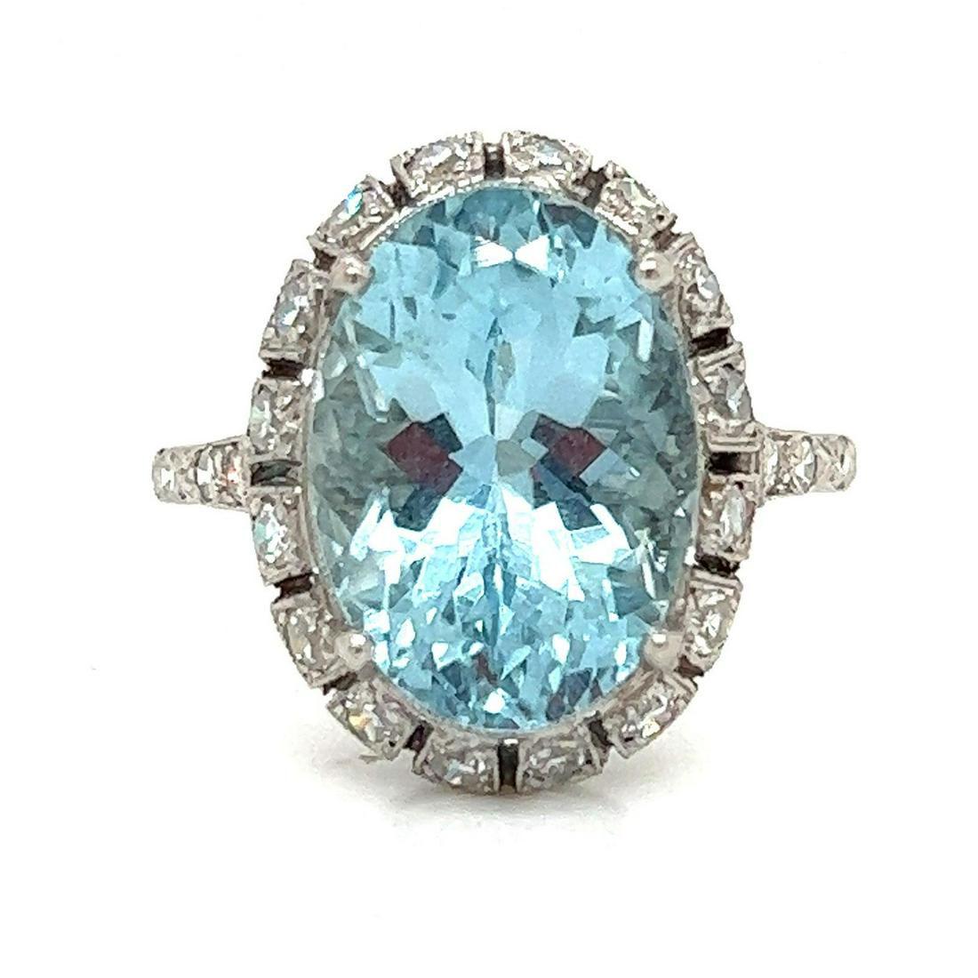 Platinum Diamond Aqua Ring (1 of 2)