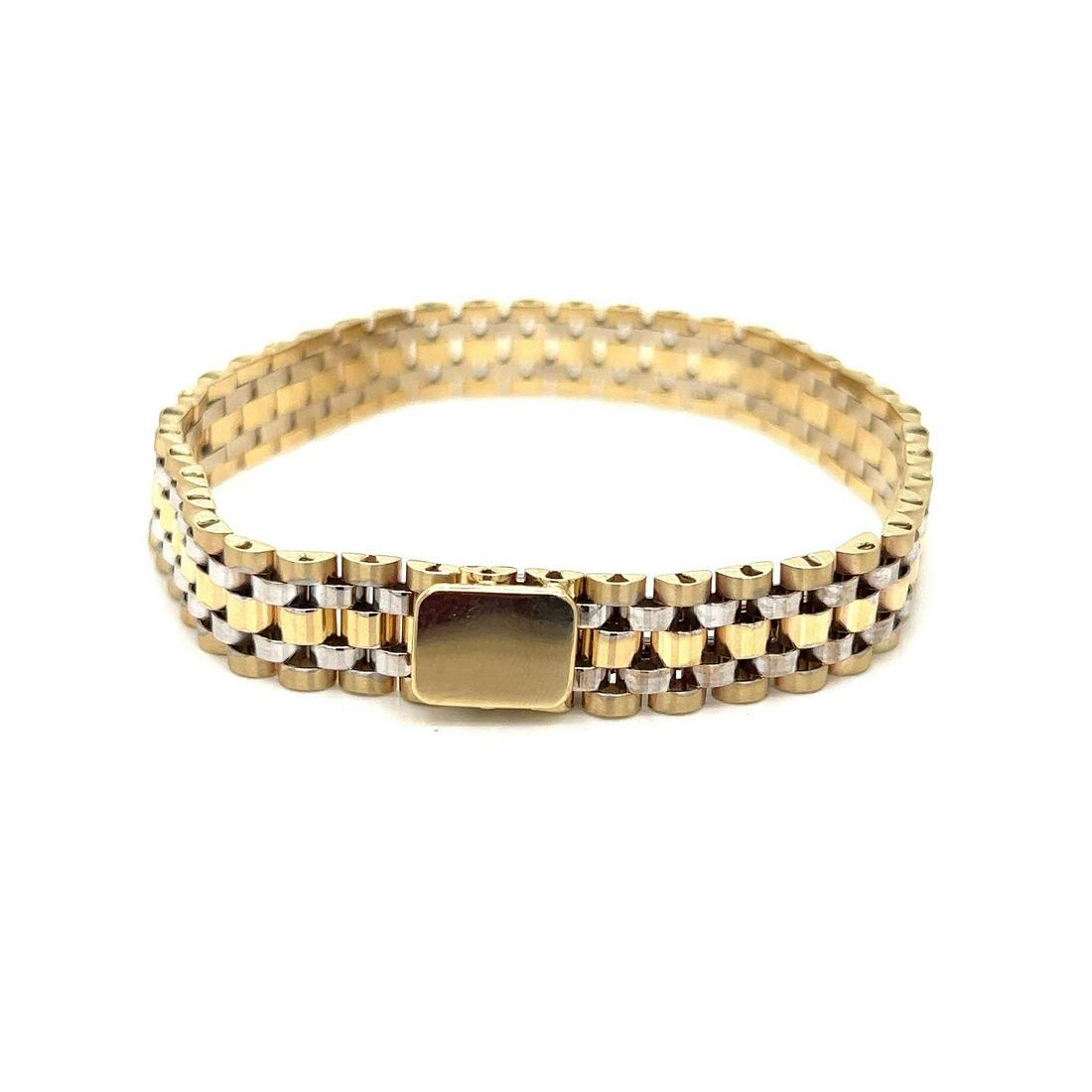 14k Link Bracelet: 14k Yellow Gold Weight 26.52g Link Bracelets 8”x0.39”