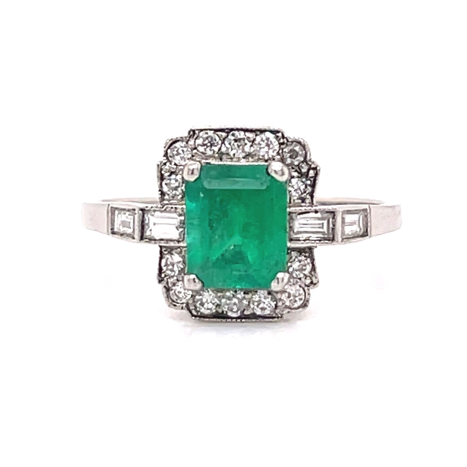 Platinum Emerald Diamond Ring (1 of 3)