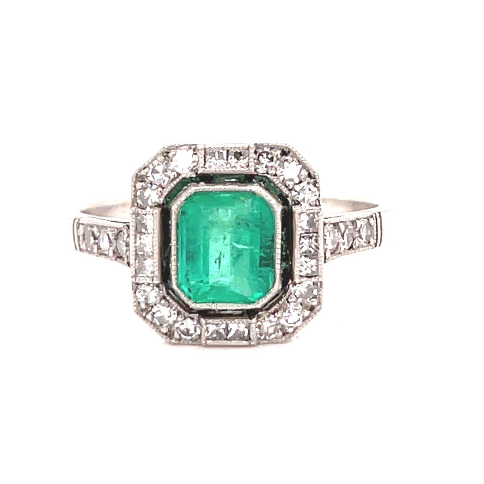 Platinum Emerald Diamond Ring (1 of 3)
