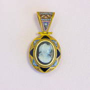 Antique Cameo Pendant with Micromosaic Bail, 18k (1 of 1)
