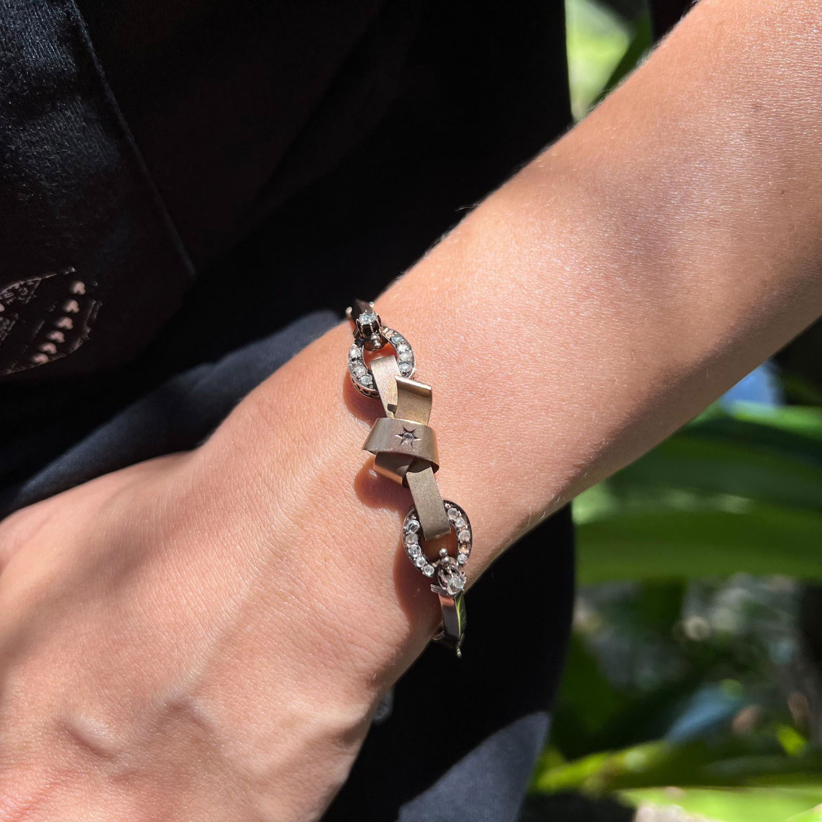 14k Diamond Victorian Bangle  (1 of 2)