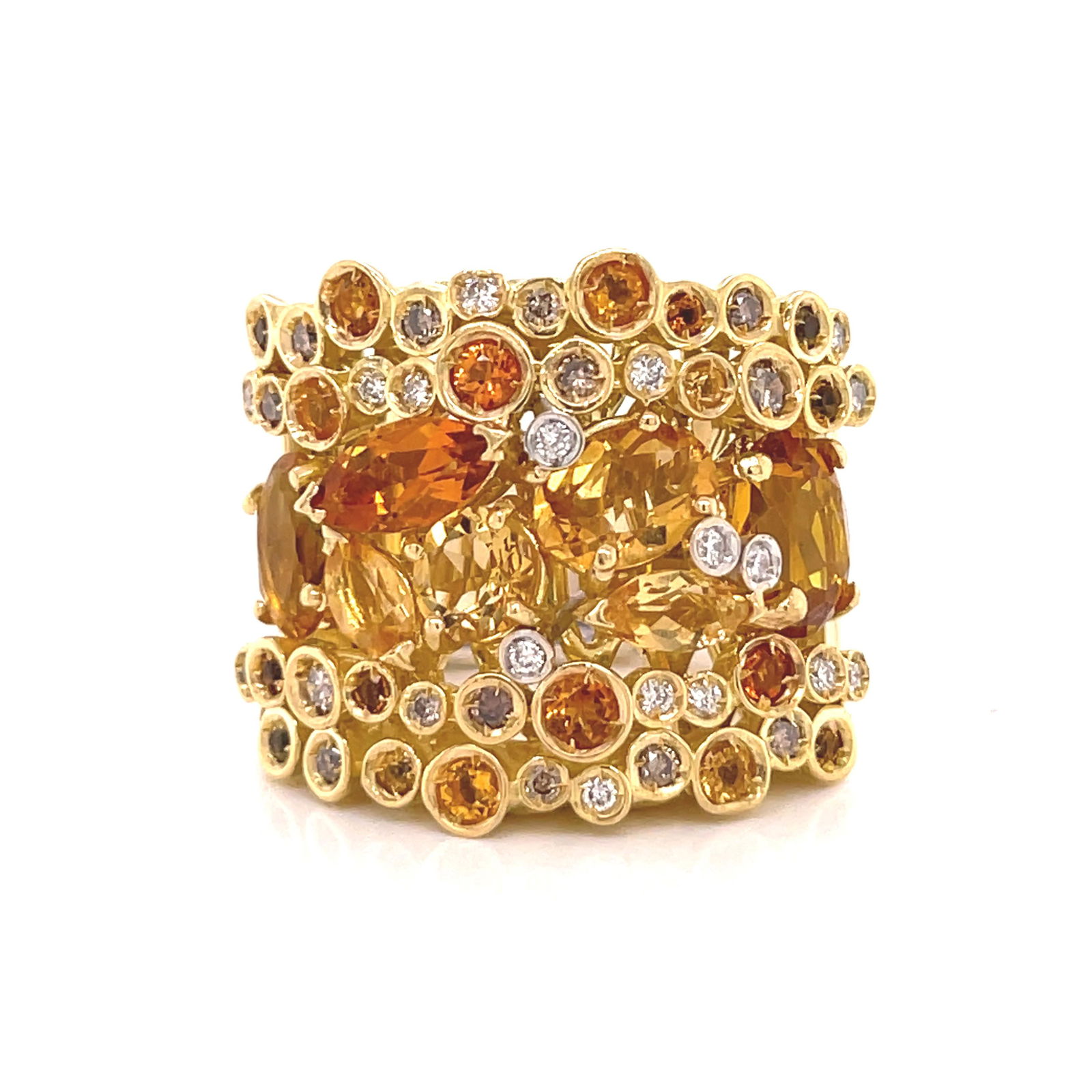 18k Citrine Diamond Statement Ring (1 of 3)