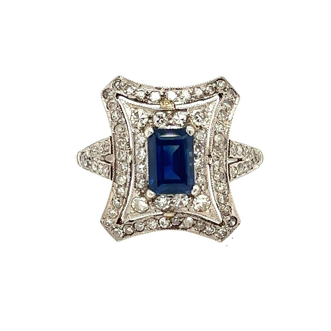 Platinum Diamond Sapphire Ring (1 of 2)