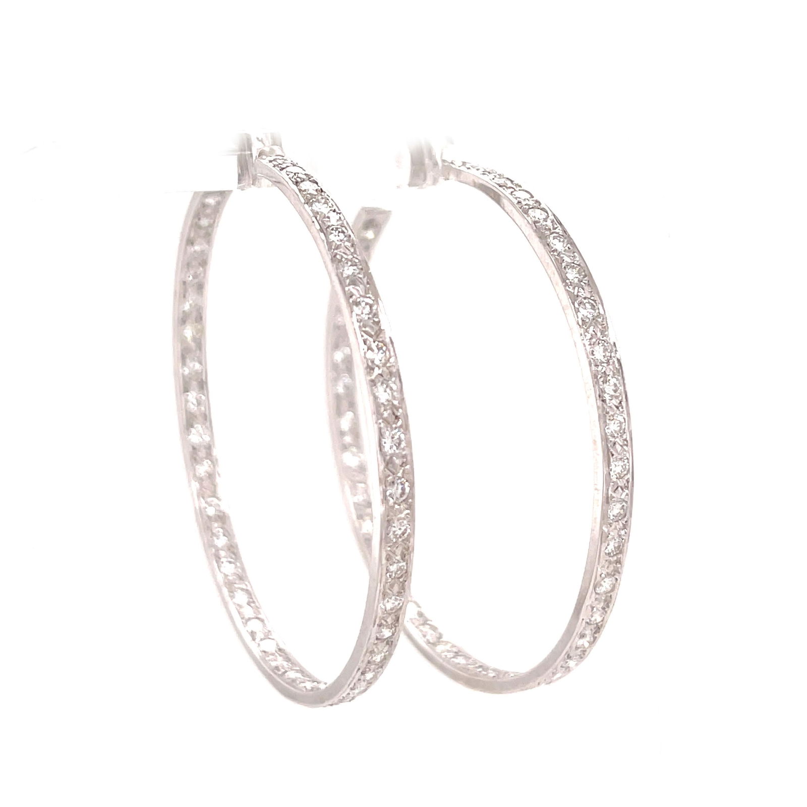 14k Diamond Hoop Earrings (1 of 2)
