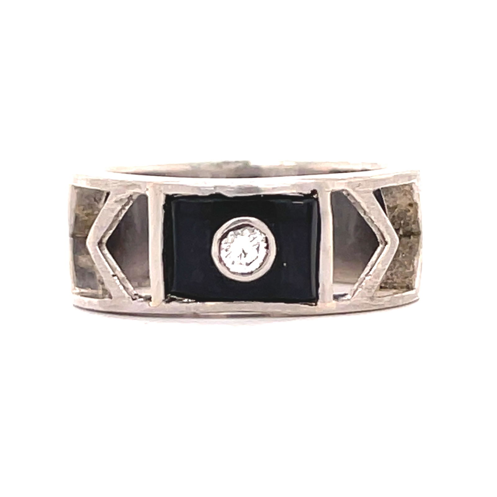 Art Deco Onyx Diamond 18k Ring (1 of 1)
