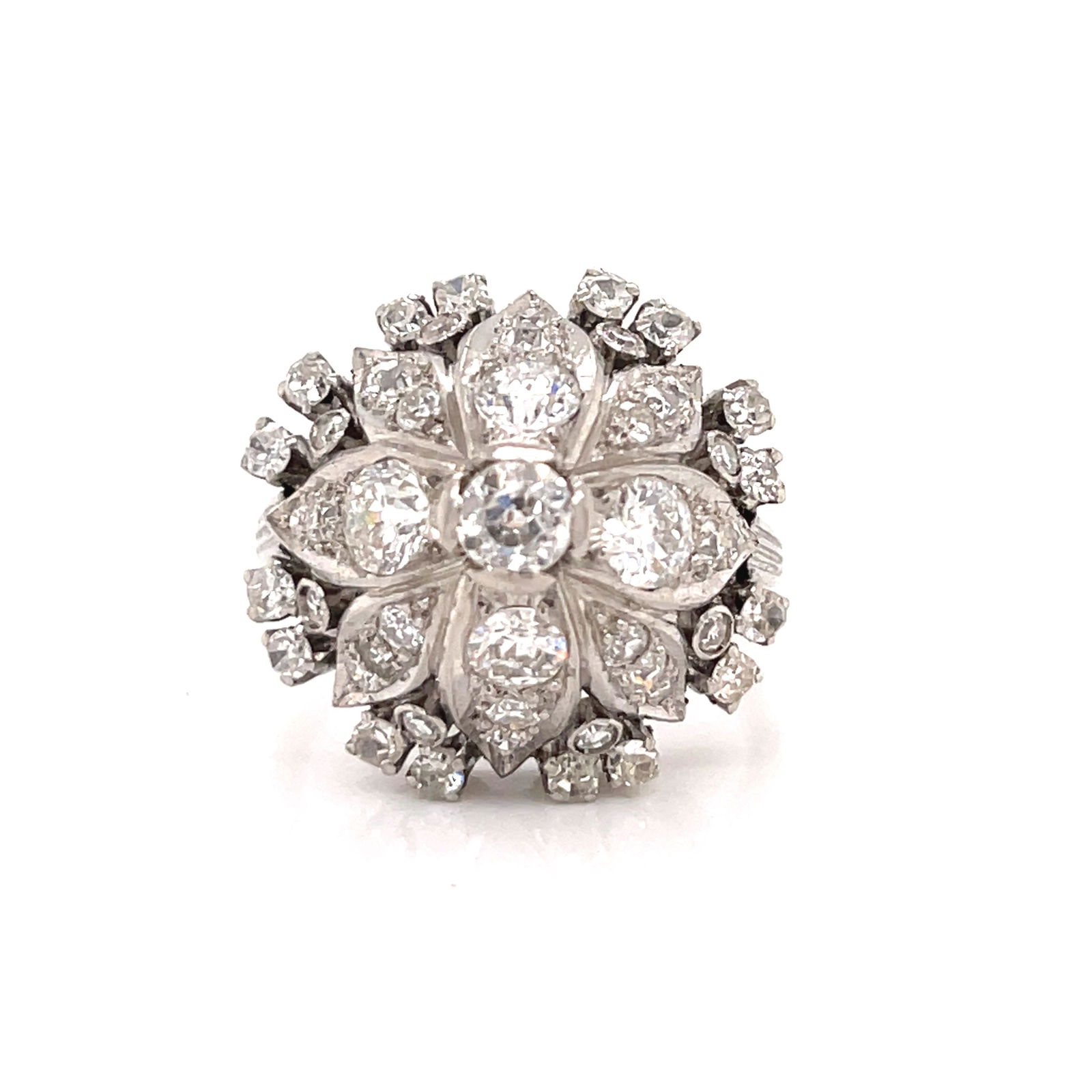 Art Deco Platinum Diamond Dome Ring  (1 of 3)