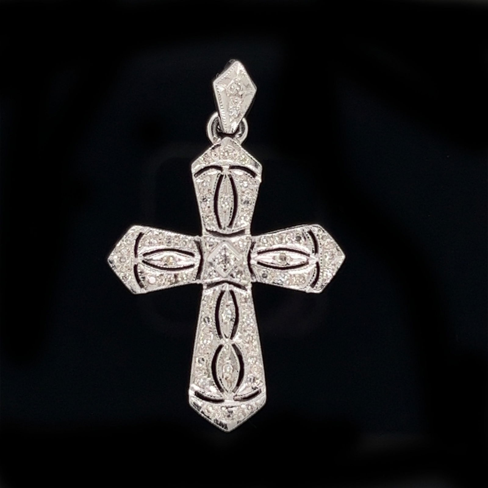 14k Diamond Cross Pendant (1 of 1)