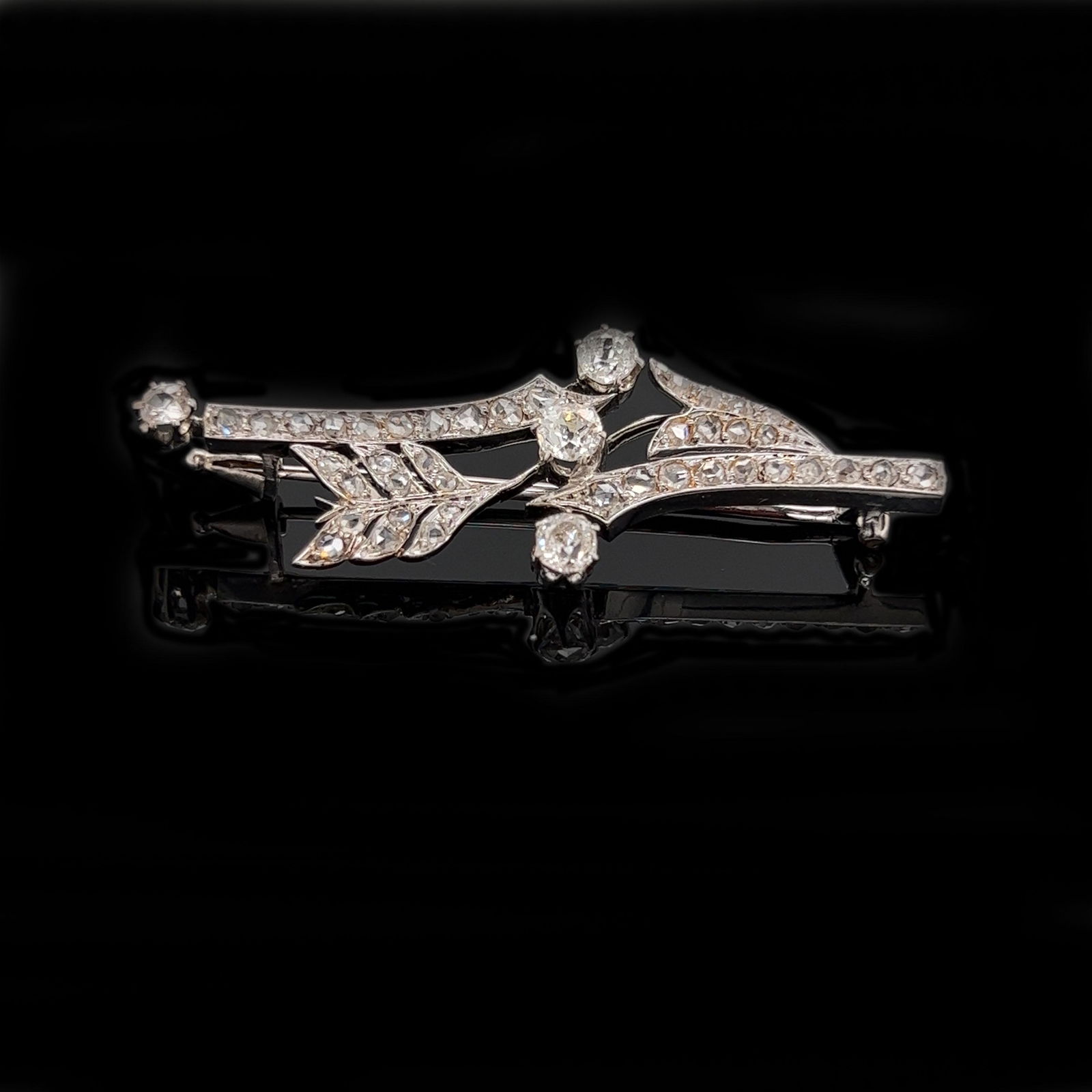 Early Art Deco 18k Diamond Brooch  (1 of 1)