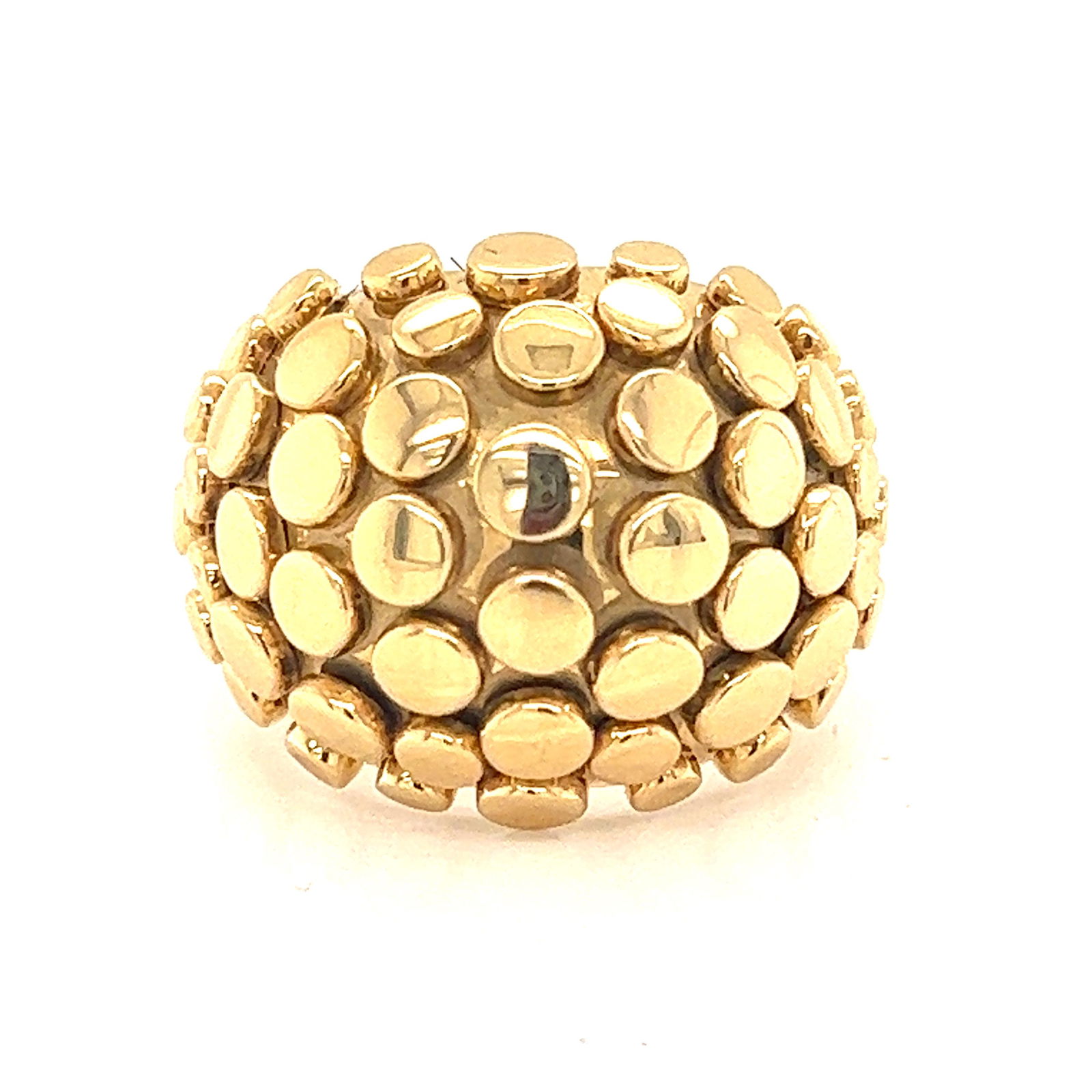18k JOHN HARDY Dome Dot Ring : 18k Yellow Gold Weight 16.8g JOHN HARDY Dome Dot Ring Size 7 Measurements 0.68”x0.85”