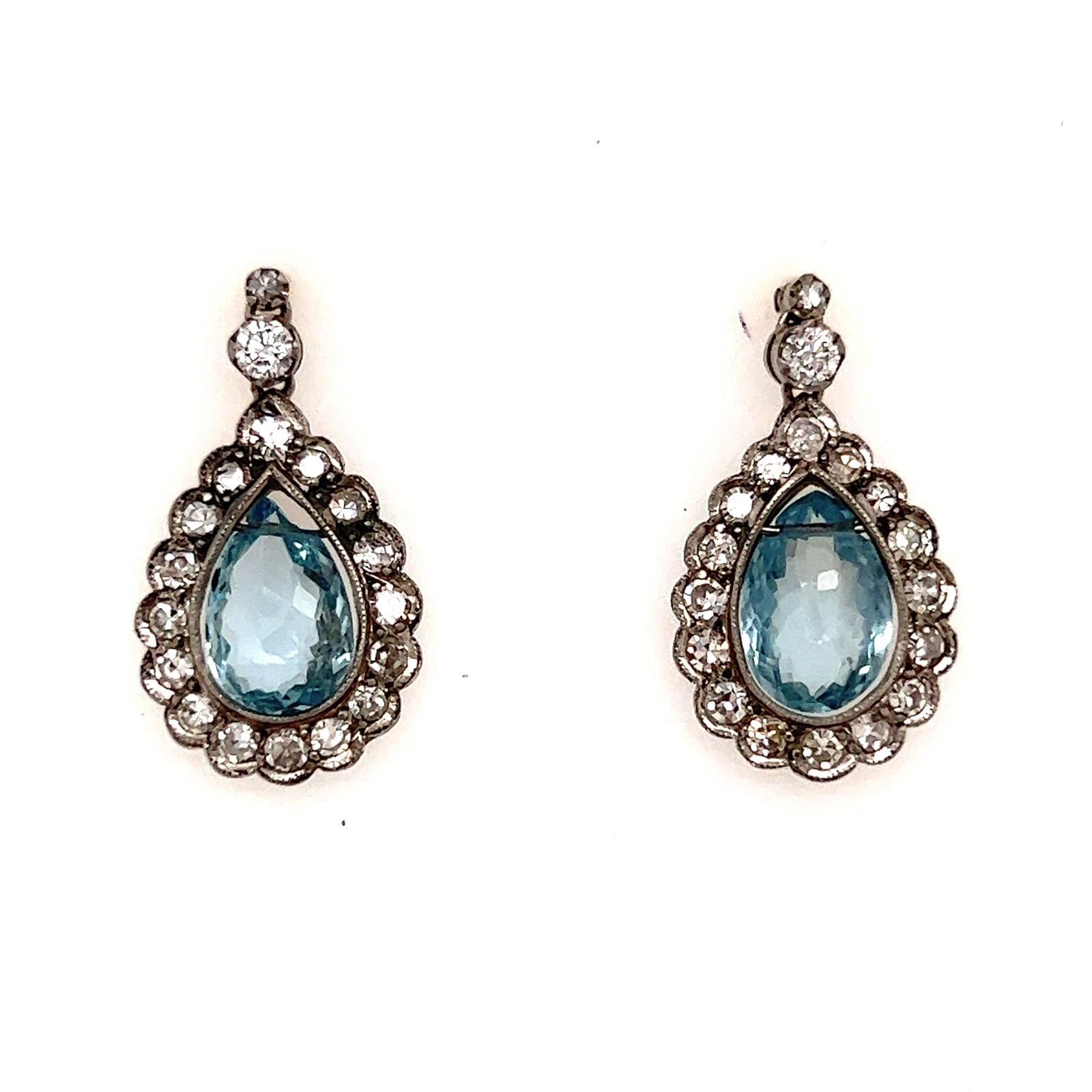 Platinum Aqua Diamond Earrings (1 of 1)