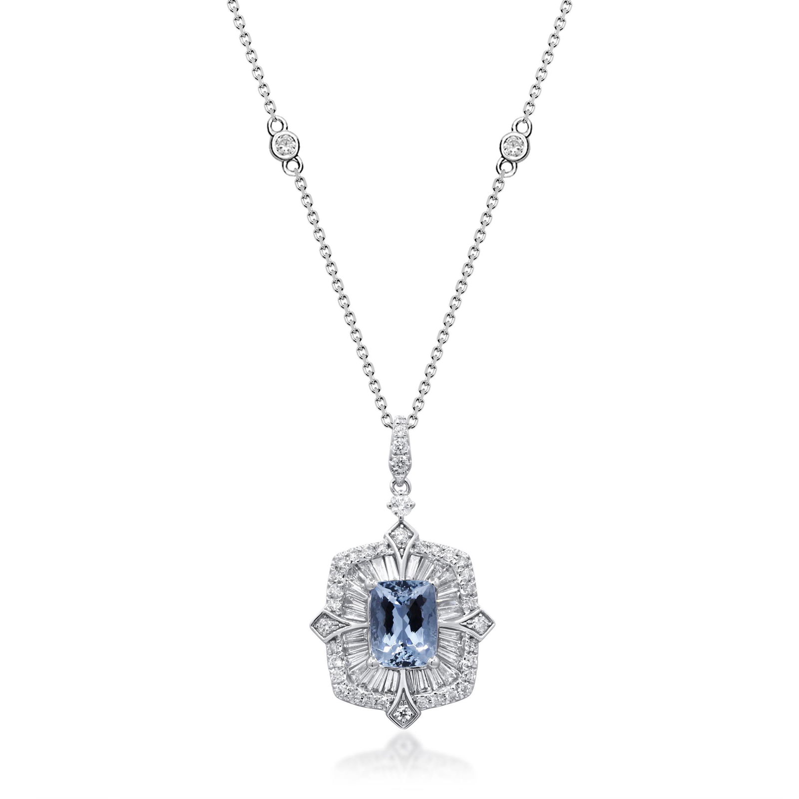 14k Aqua Diamond Pendant (1 of 3)