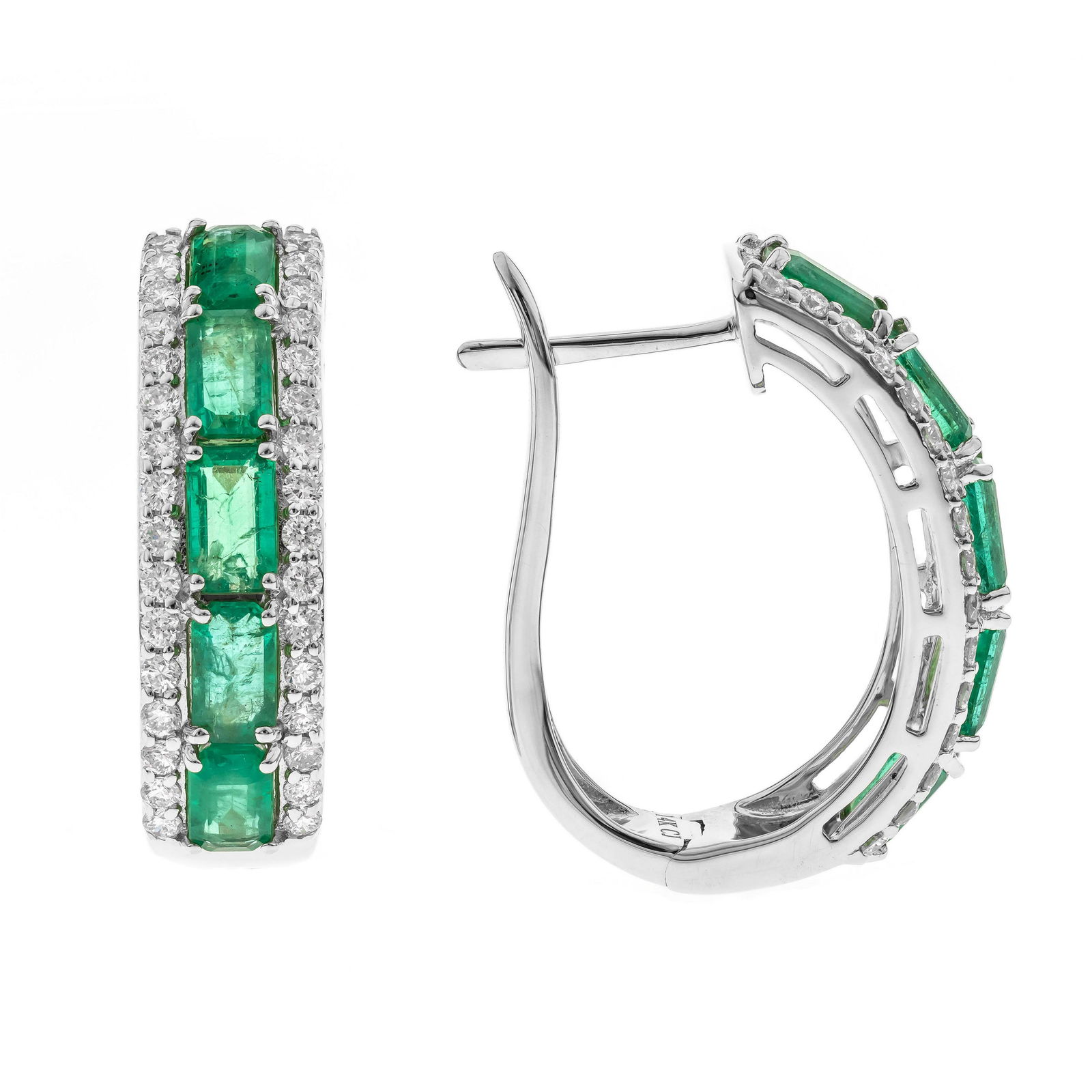 14k Emerald Diamond Earrings (1 of 1)
