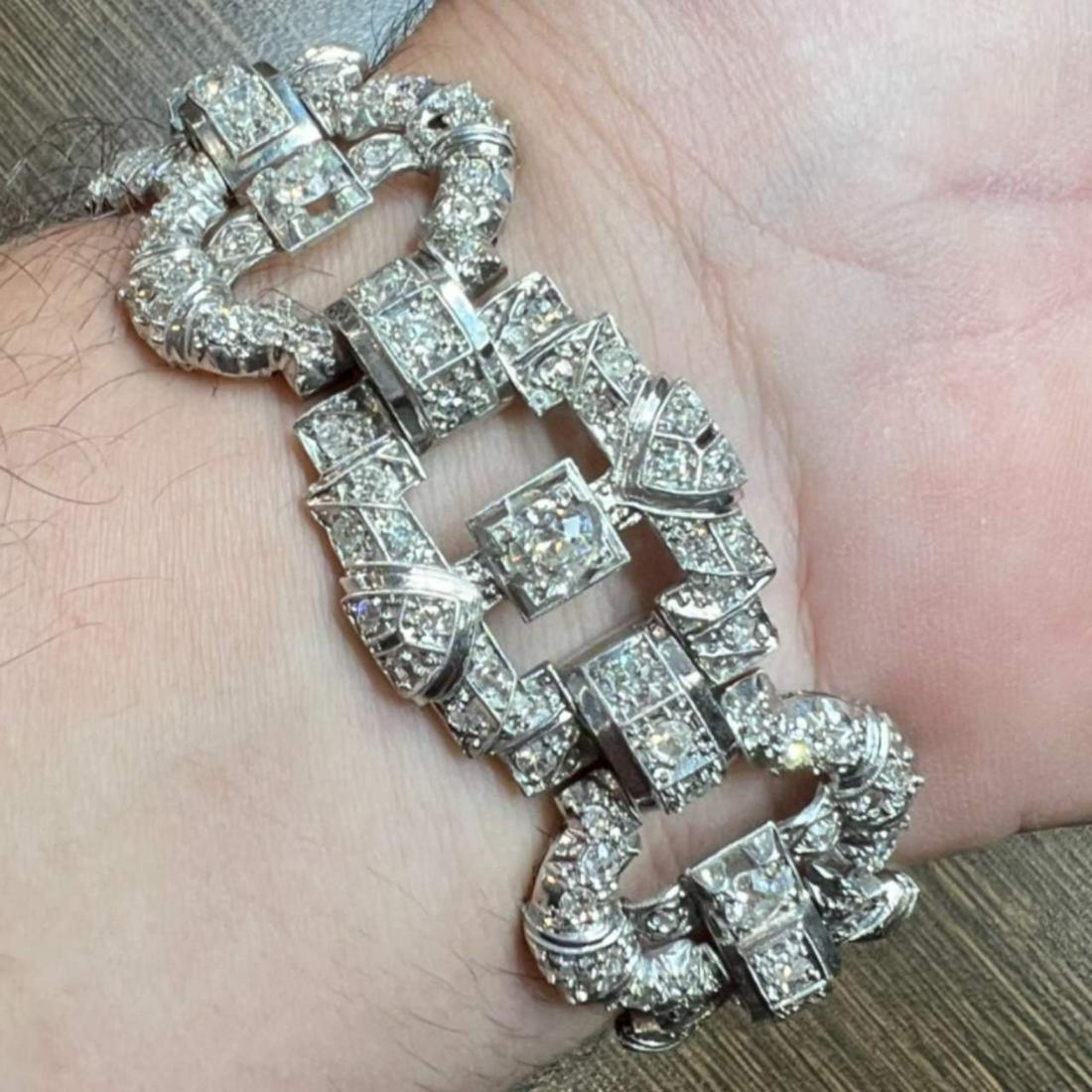 Art Deco Platinum Diamond Bracelet (1 of 1)