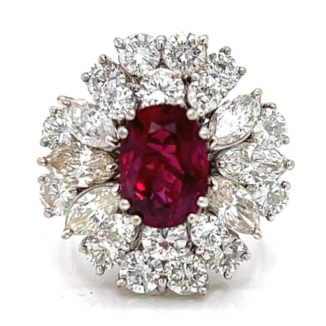 18K White Gold Ruby & Diamond Ring (1 of 1)