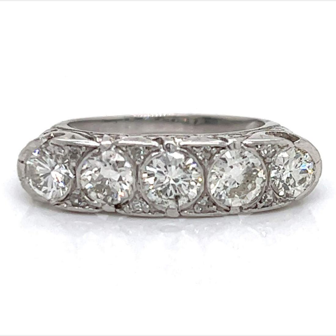 Vintage Platinum 5-stone Diamond Ring (1 of 1)