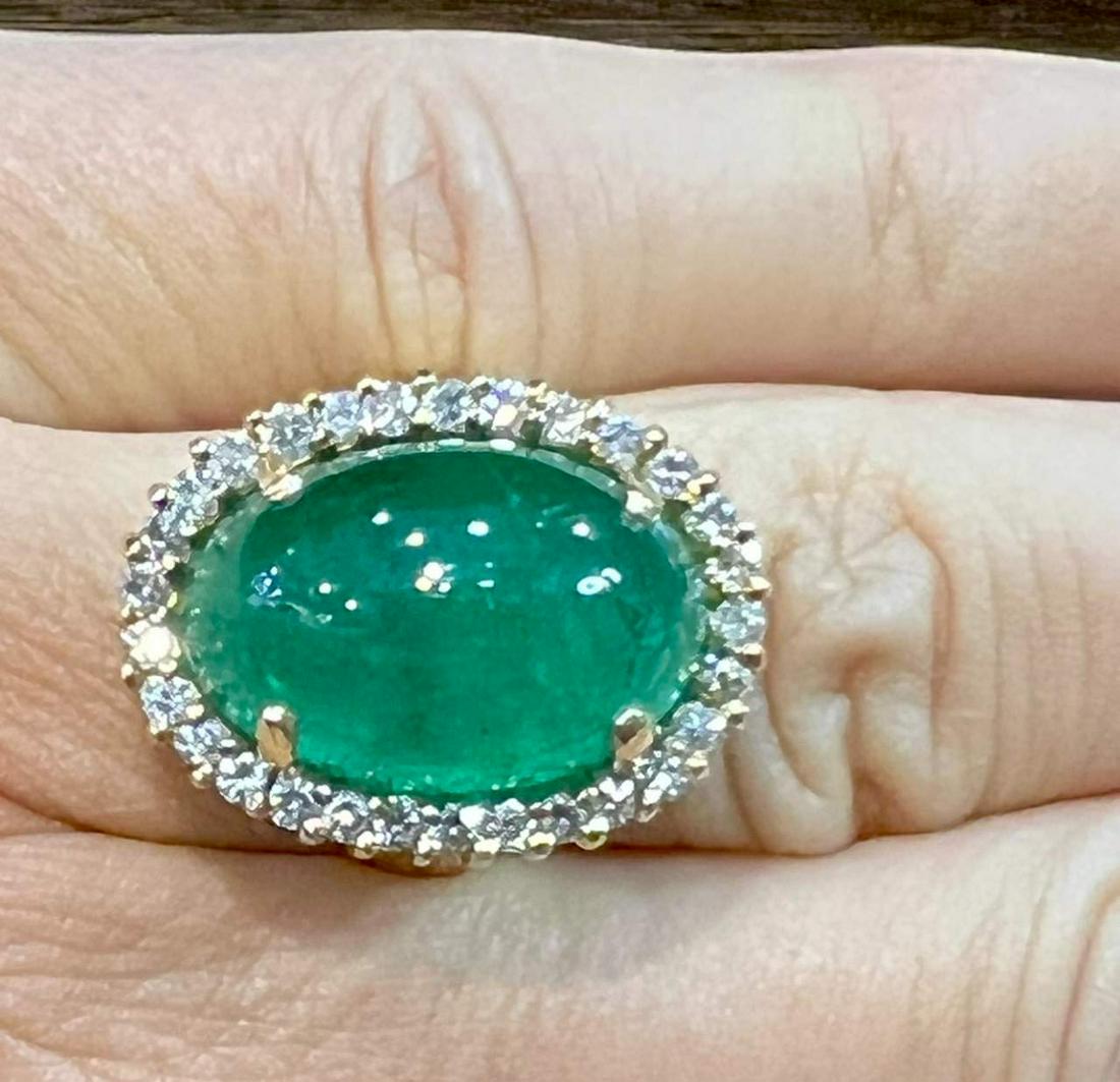 14K Yellow Gold 18.19 Ct. Emerald and Diamond Ring (1 of 1)