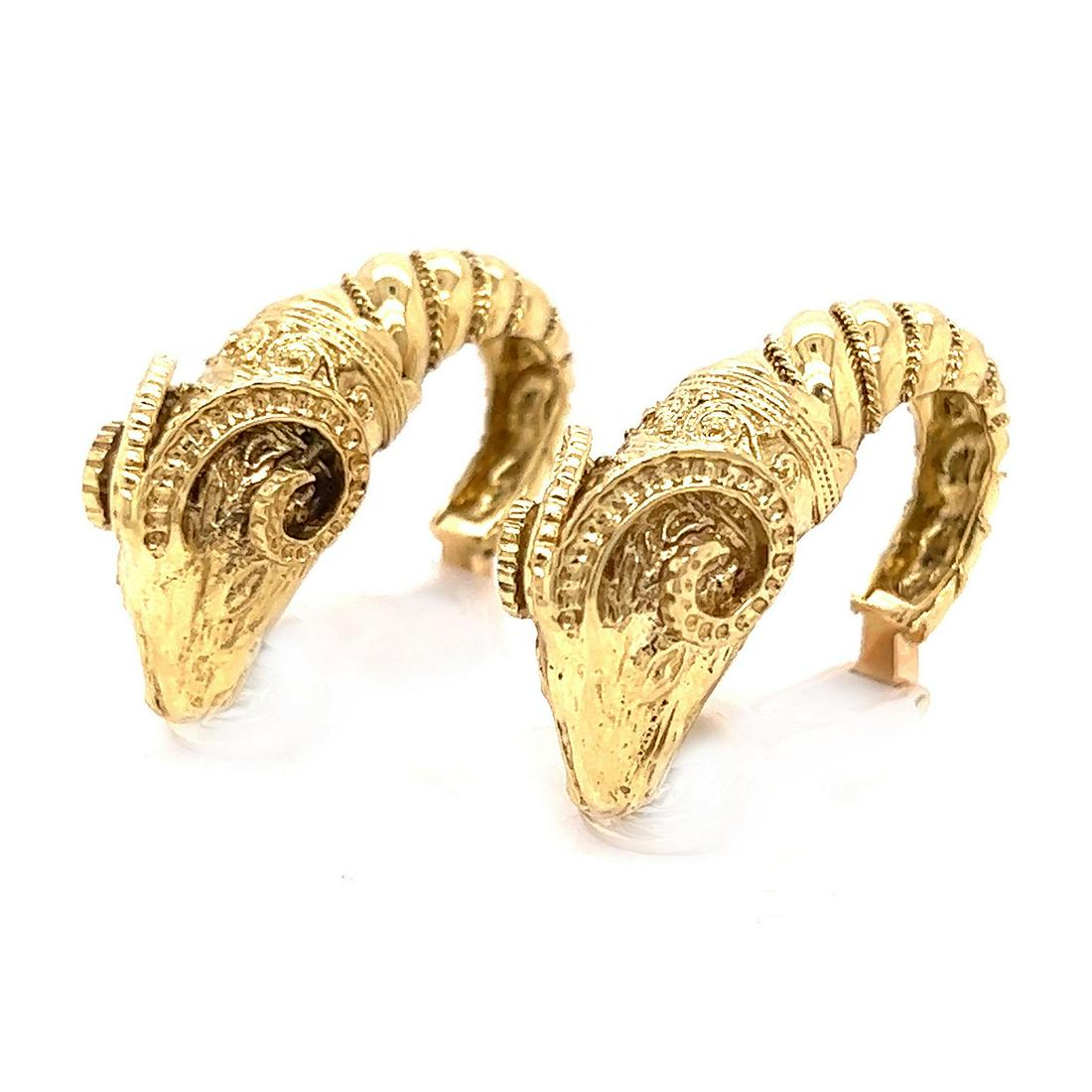 22k Zolotas Ram Earrings Greece  (1 of 2)