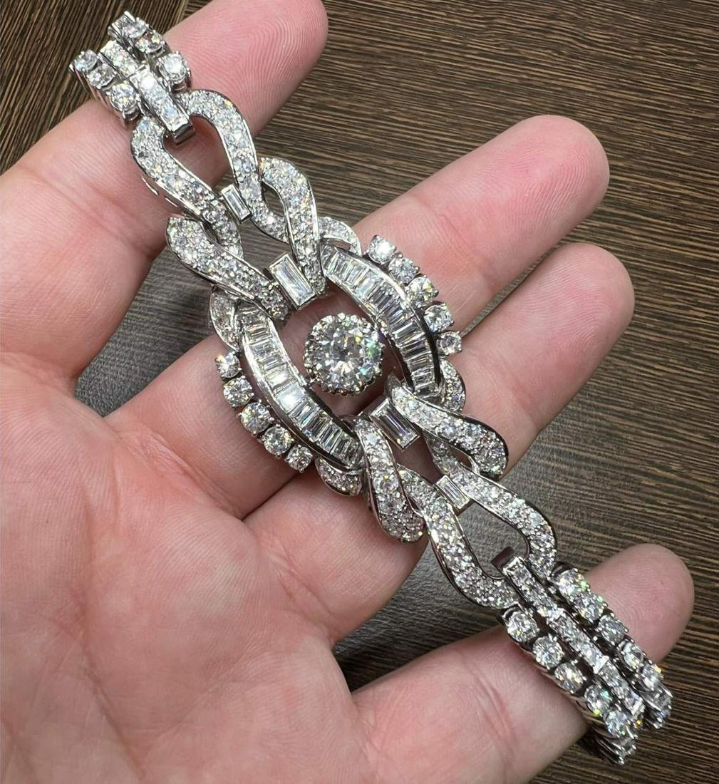 Art Deco Platinum 18.20 Ct. Diamond Bracelet (1 of 1)