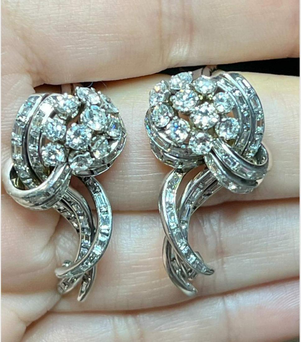 Art Deco Platinum Diamond Earrings (1 of 1)
