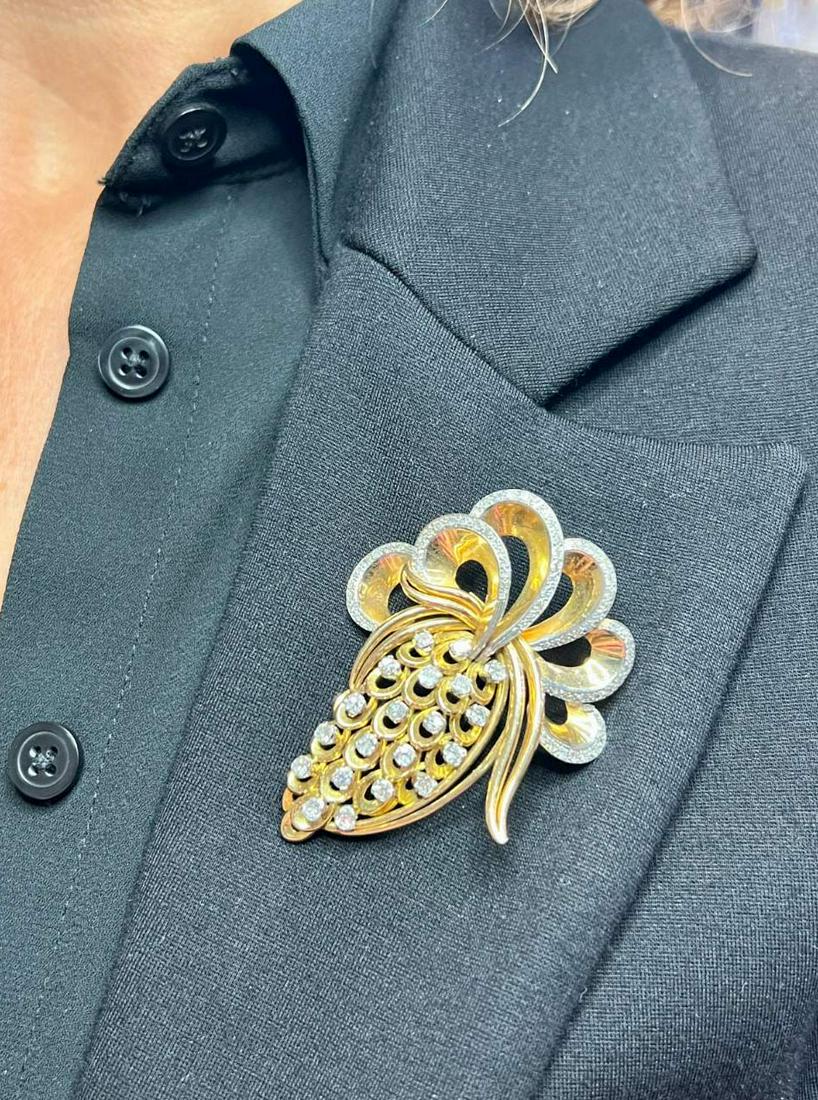 Retro 18K & Platinum Brooch (1 of 1)