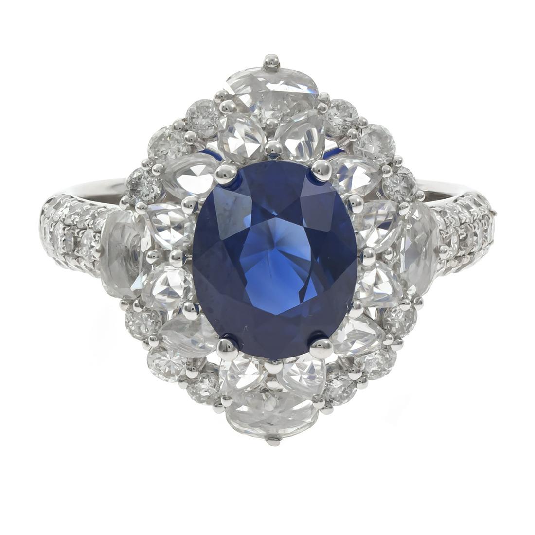 18k Sapphire Diamond  Ring (1 of 1)